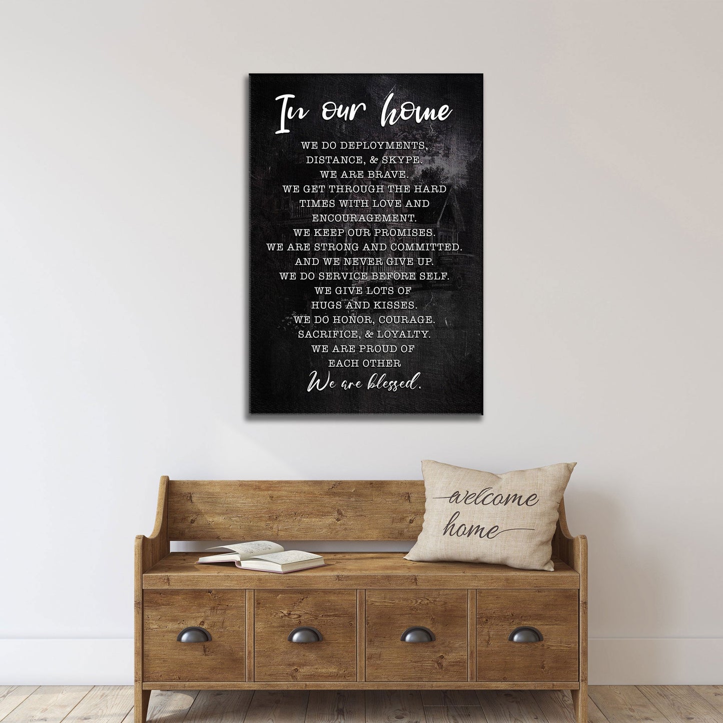 In Our Home We Are Blessed Faith Canvas Sign II