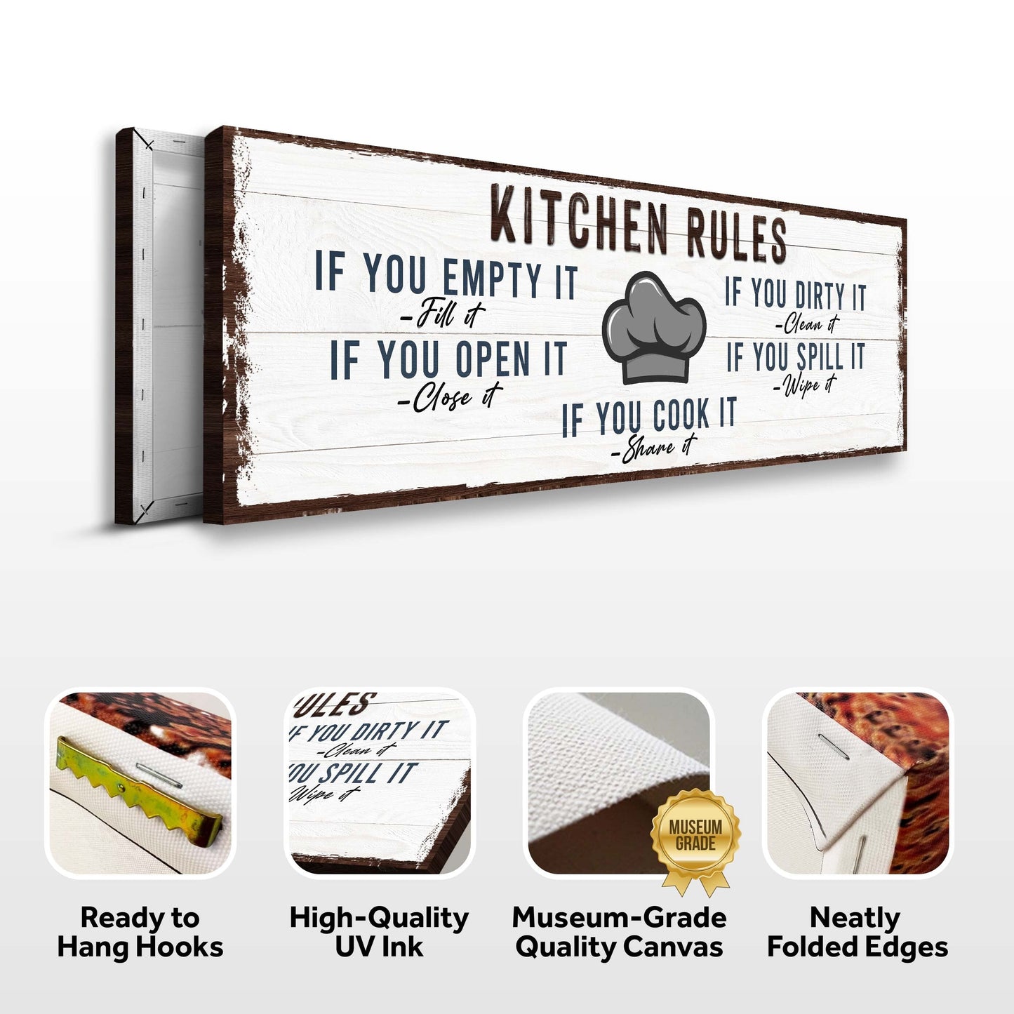 If You Cook It Share It Kitchen Rules Canvas Sign