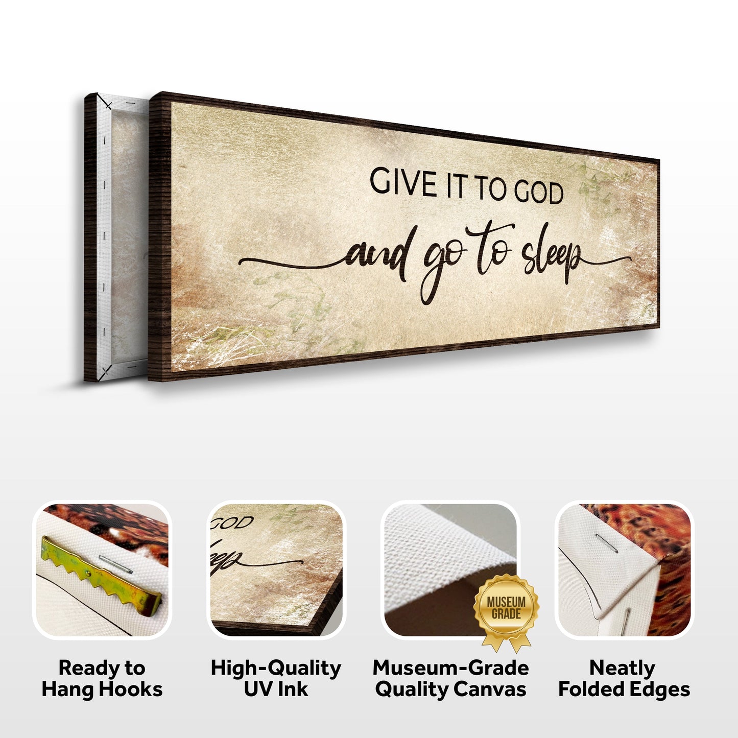 Give It to God and Go to Sleep Canvas Wall Art - Style IV