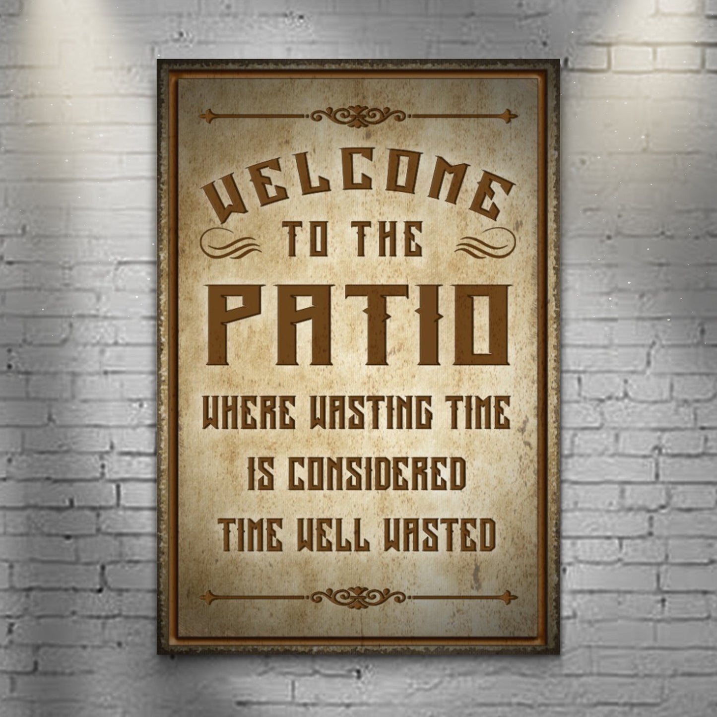 Welcome To The Patio Canvas Sign V