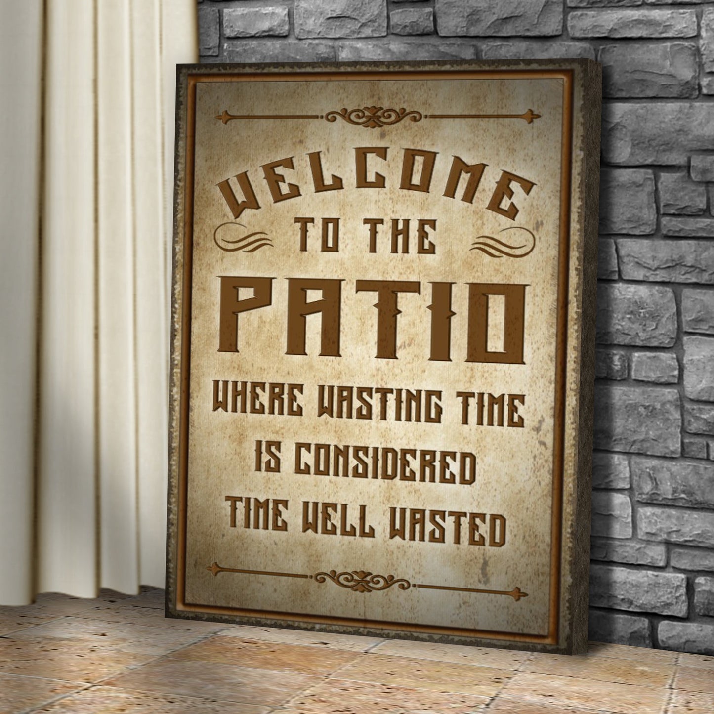 Welcome To The Patio Canvas Sign V