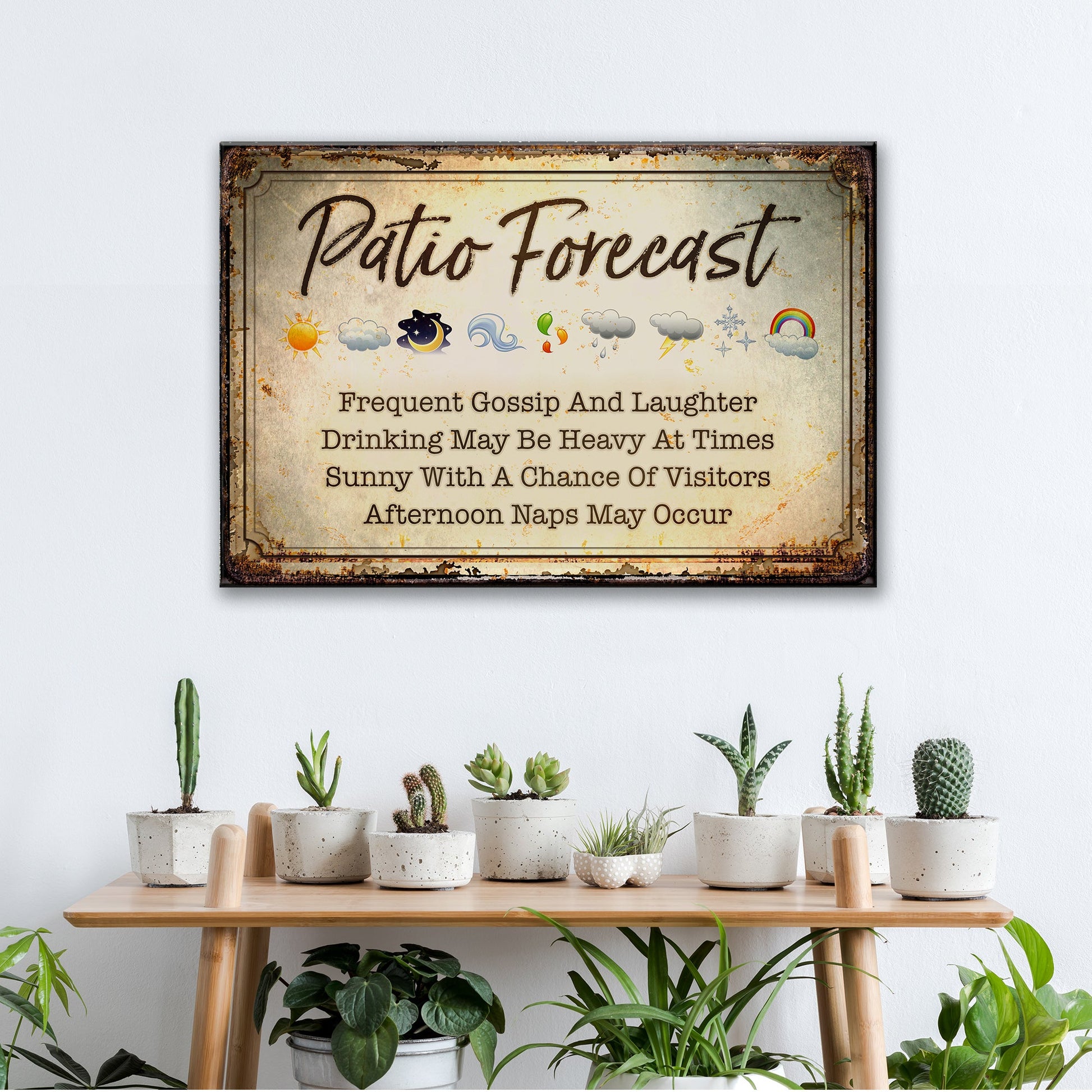 Personalized Patio Forecast canvas sign with family name