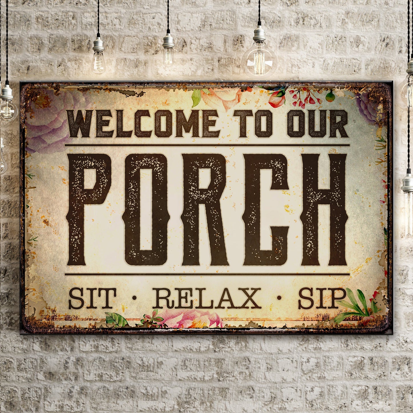 Welcome To Our Porch Canvas Sign III