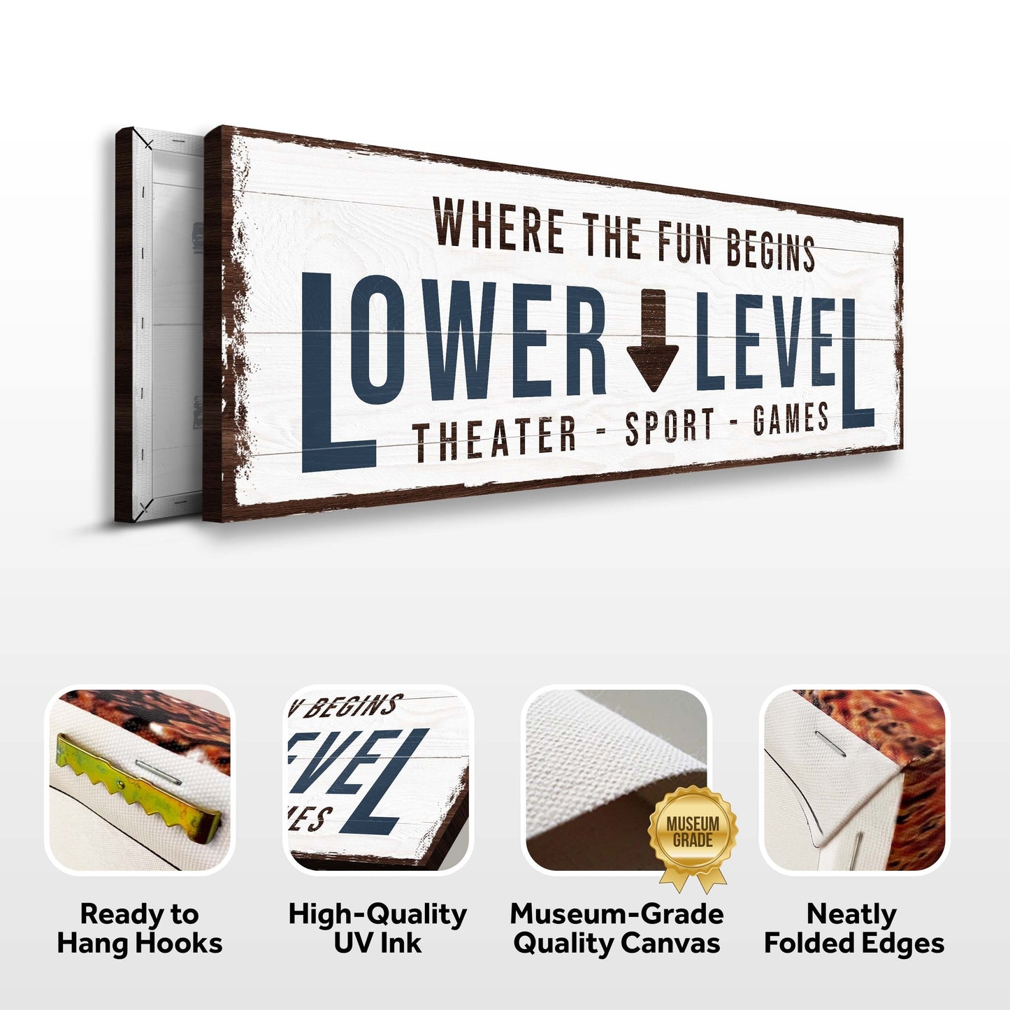 Lower Level Personalized Canvas Sign III