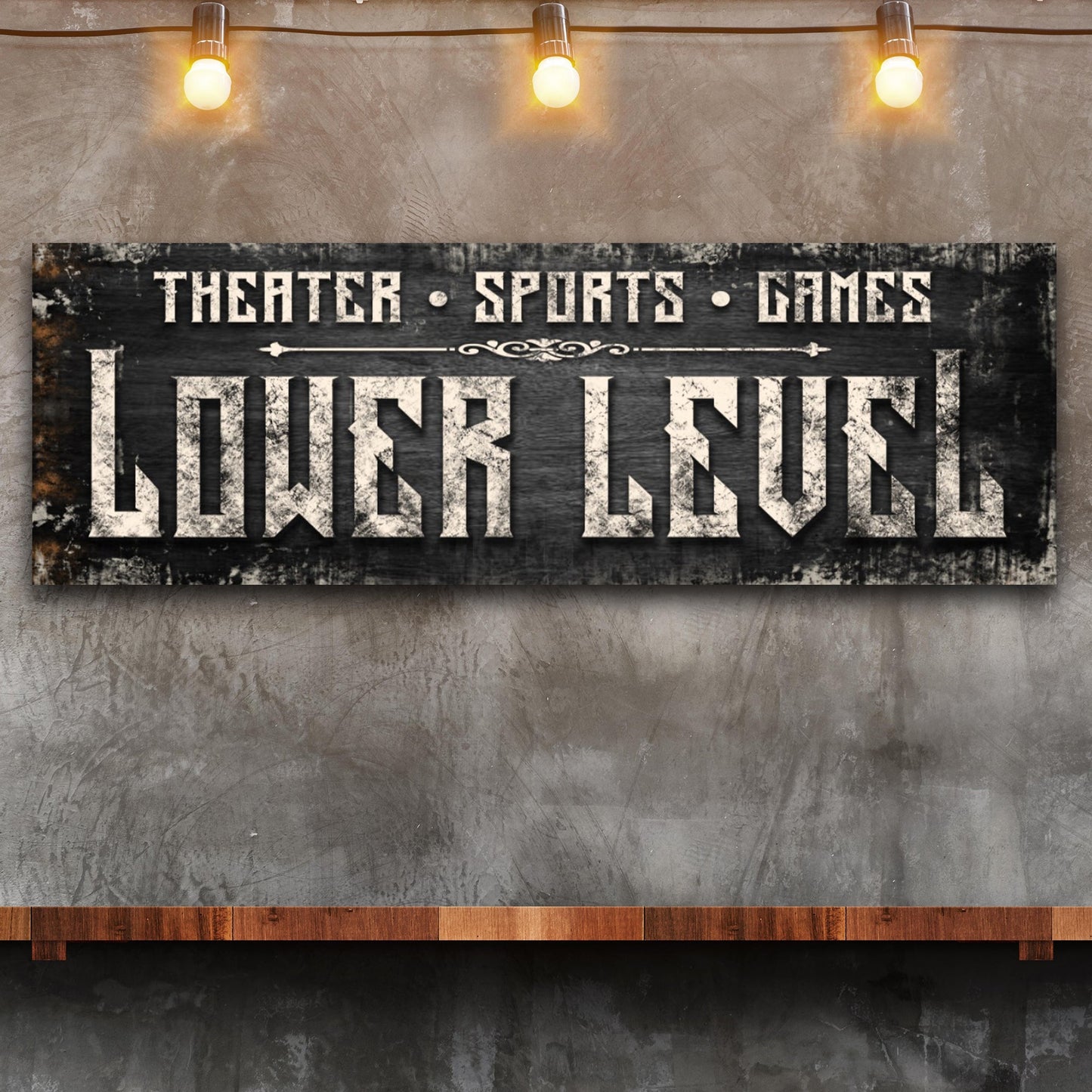 Lower Level Personalized Canvas Sign