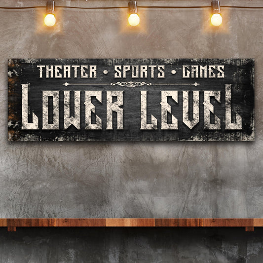 Lower Level Personalized Canvas Sign