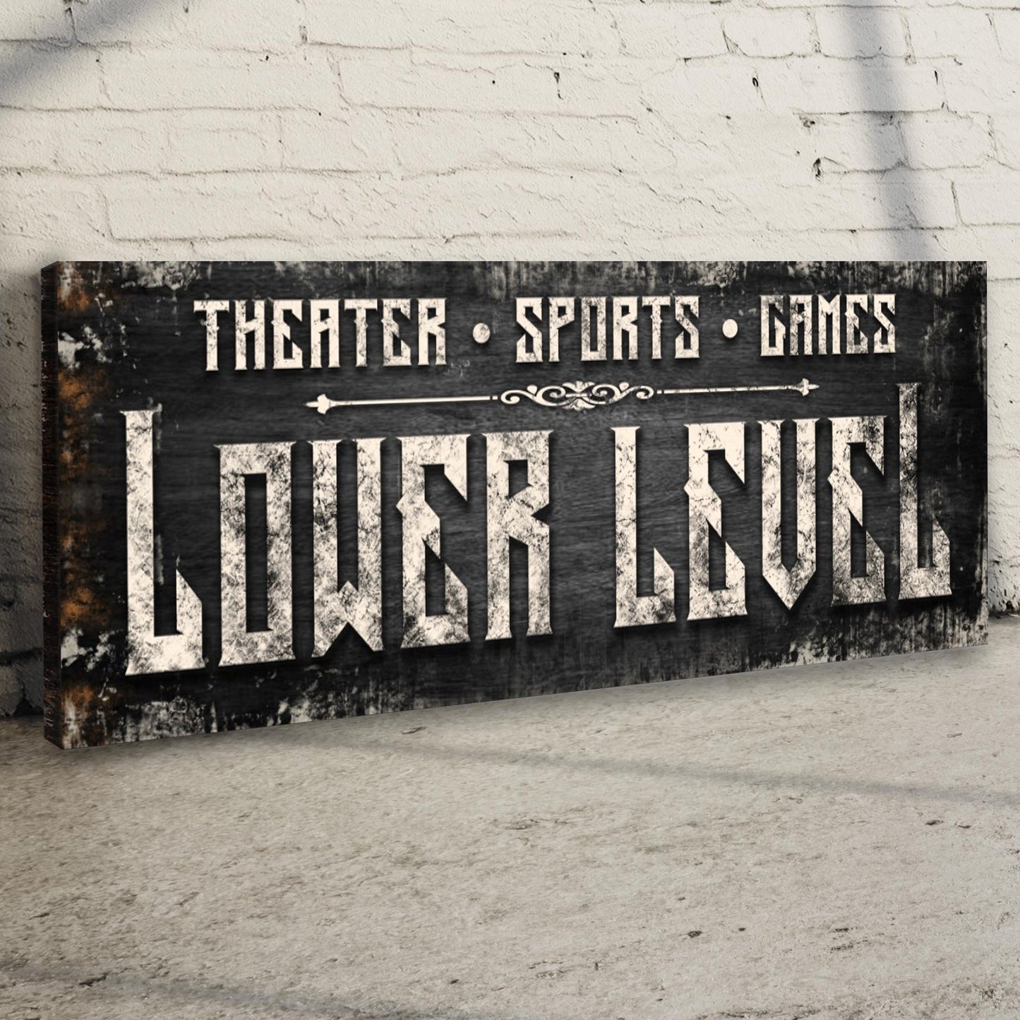 Lower Level Personalized Canvas Sign