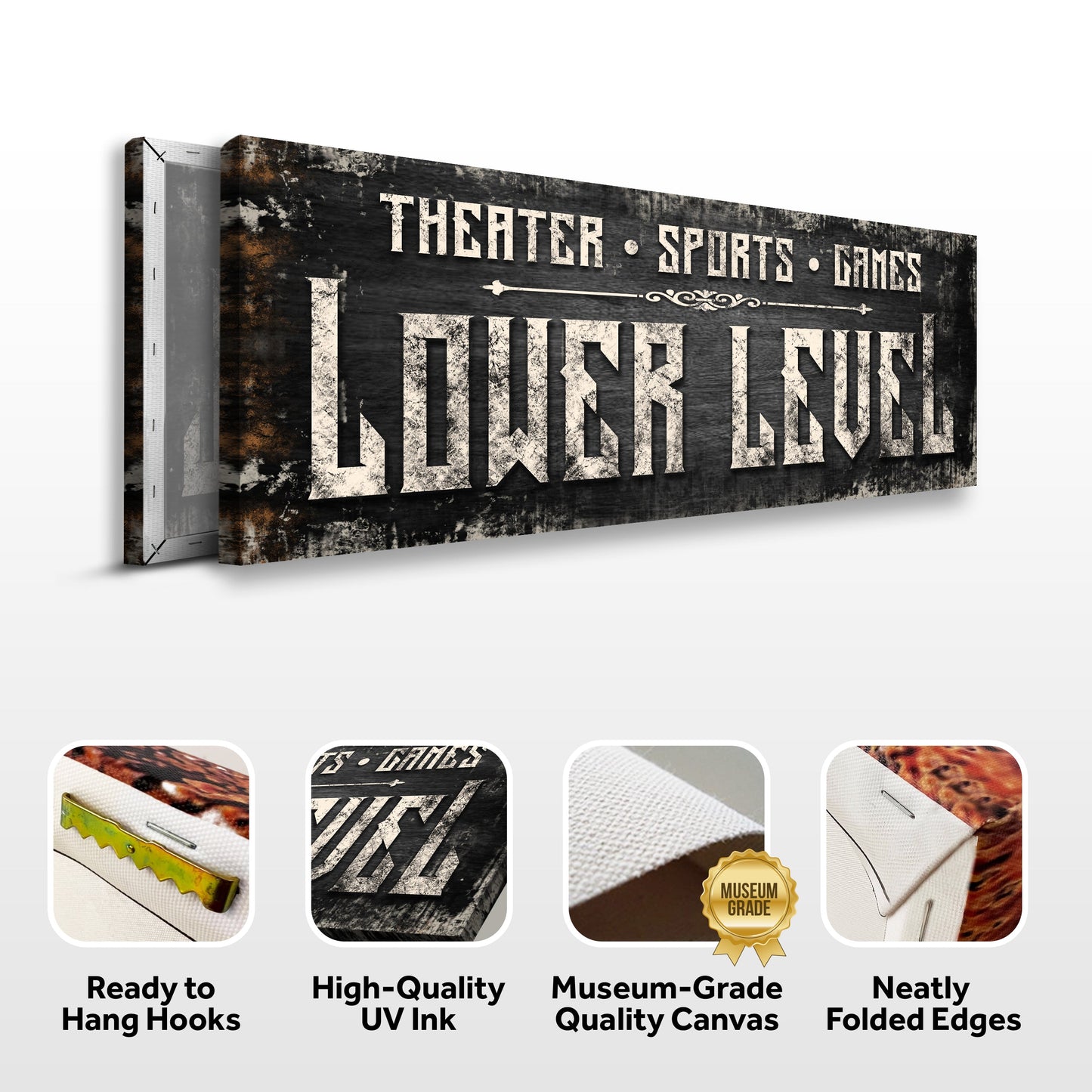 Lower Level Personalized Canvas Sign