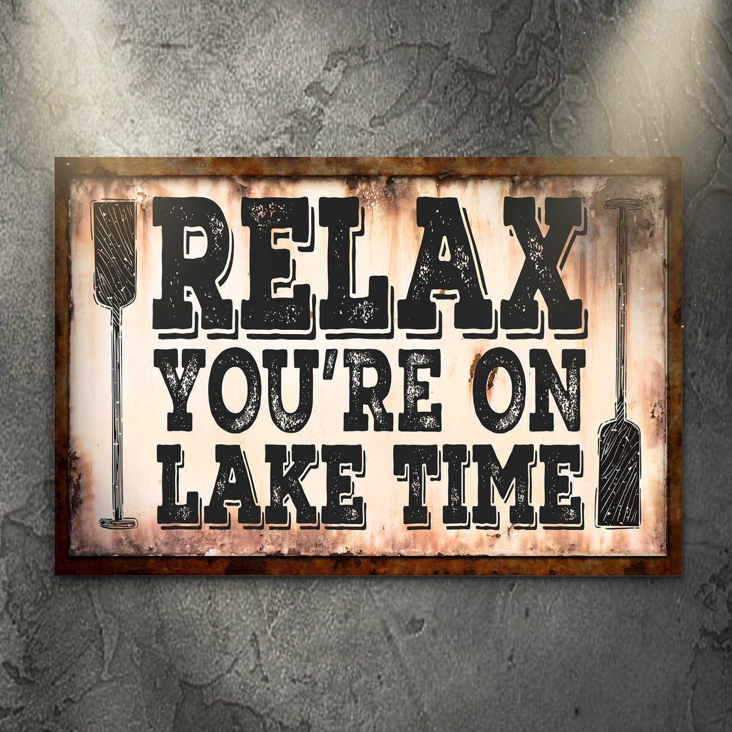 Lake Time Canvas Wall Art Sign