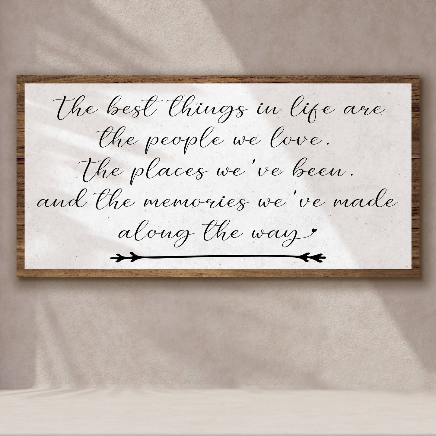 The Best Things in Life motivational canvas wall art sign for home decor
