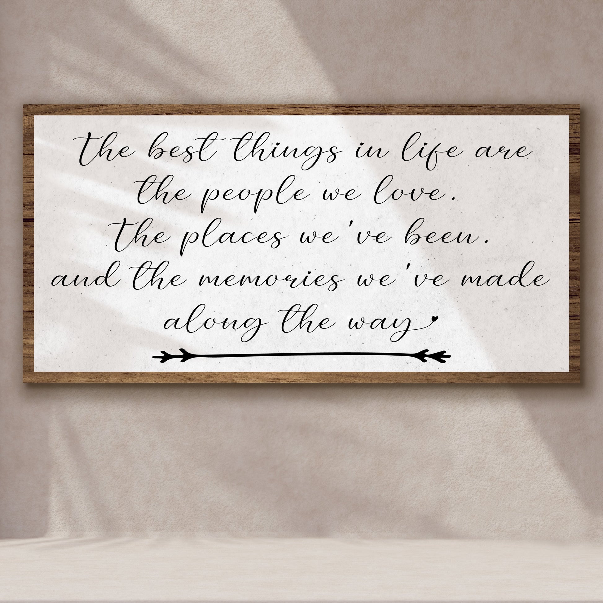 The Best Things in Life motivational canvas wall art sign for home decor