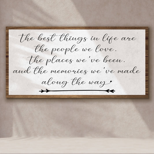 The Best Things in Life motivational canvas wall art sign for home decor