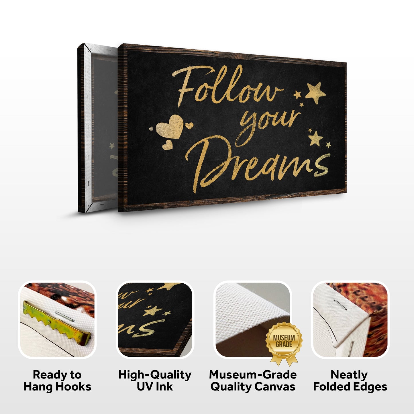 Follow Your Dreams Motivational Canvas Wall Art