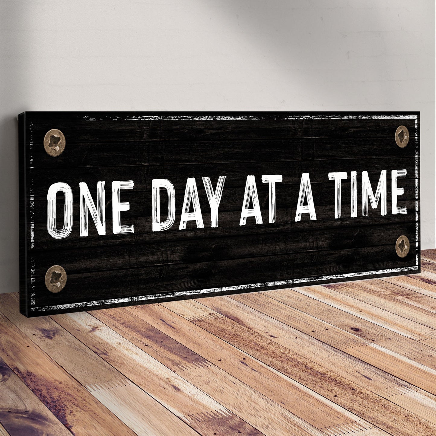 One Day at a Time Motivational Canvas Wall Sign