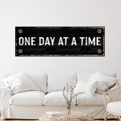 One Day at a Time Motivational Canvas Wall Sign