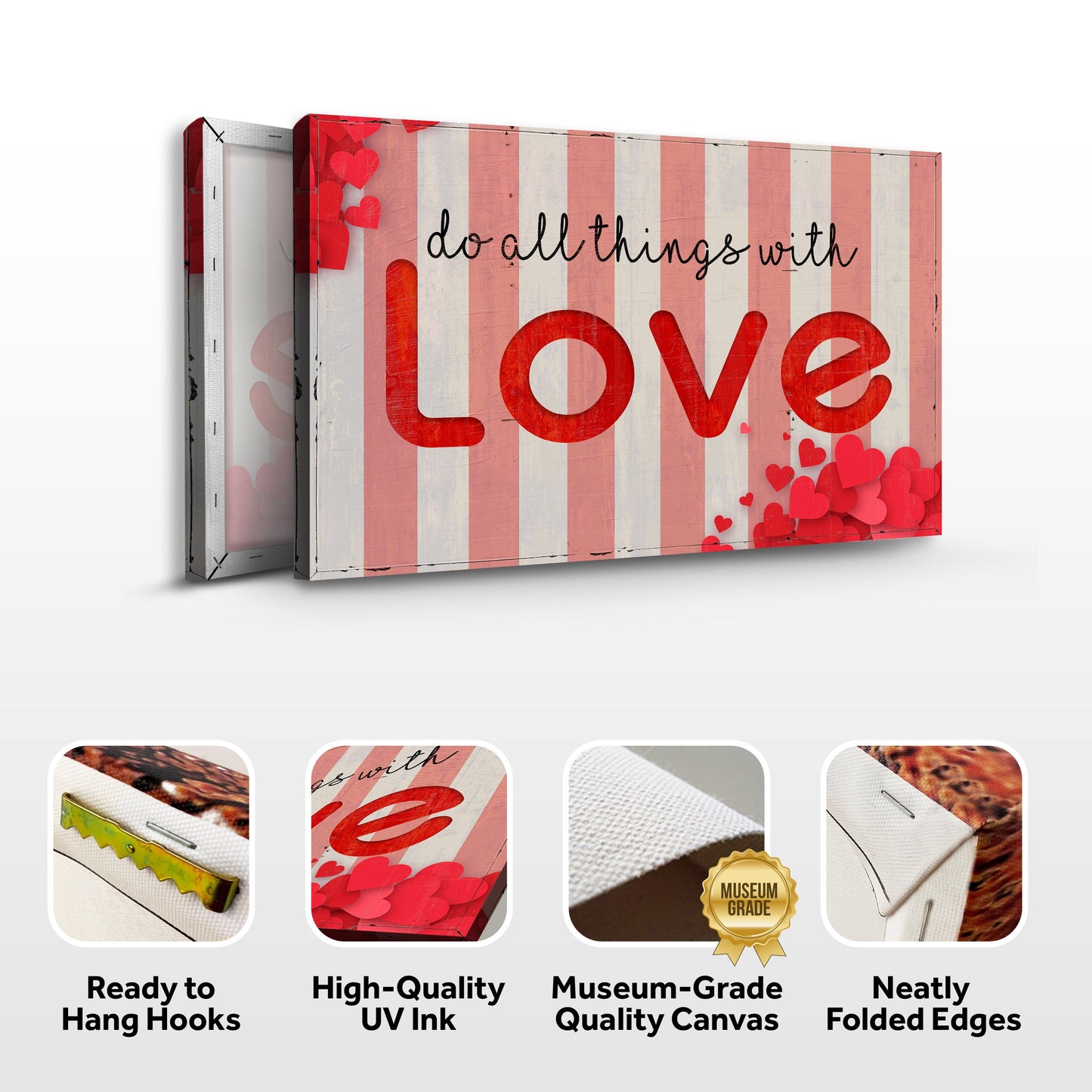 Valentines Day Heart Canvas Wall Art