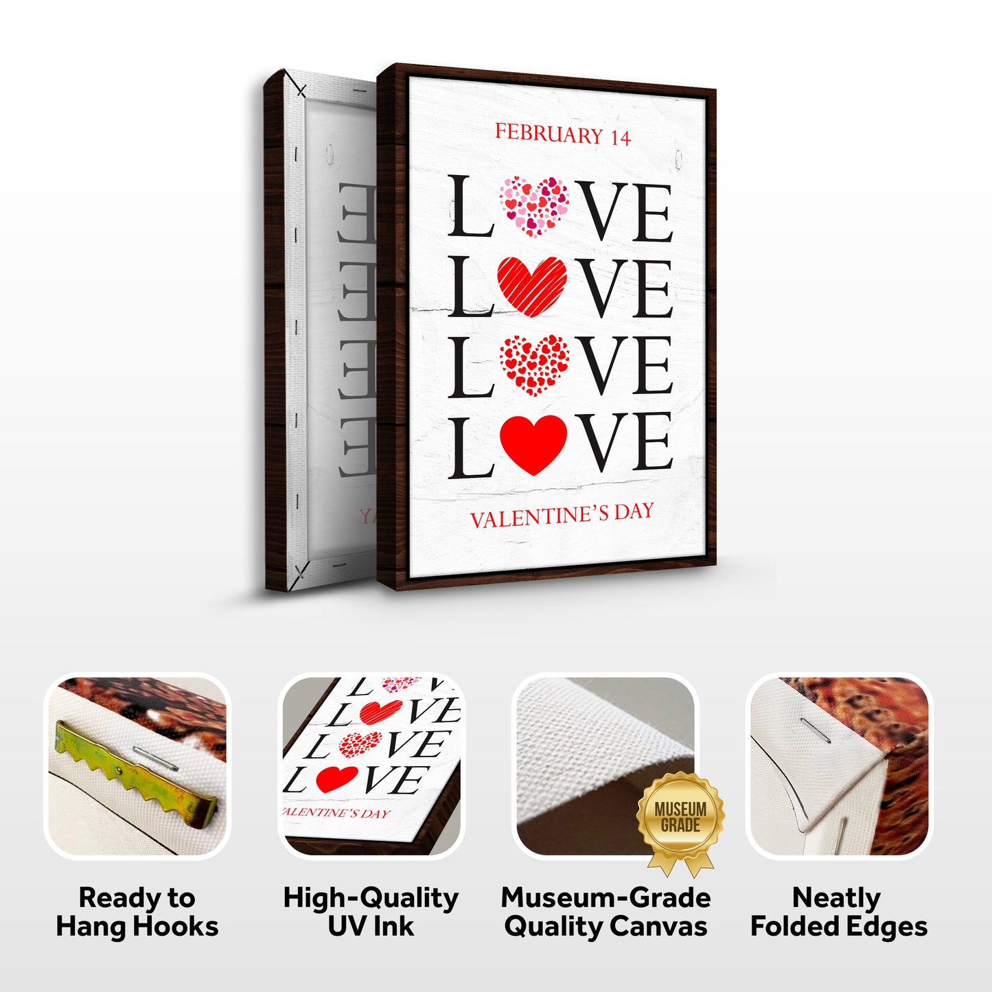 Valentine's Day Love Quote Canvas Wall Art
