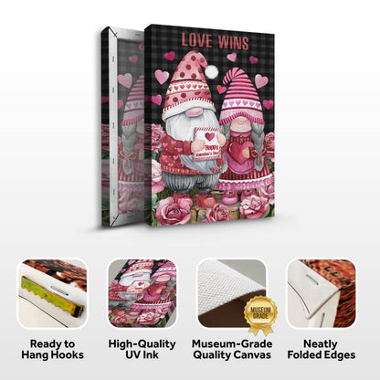 Valentine Gnomes Cute Canvas Wall Art Sign