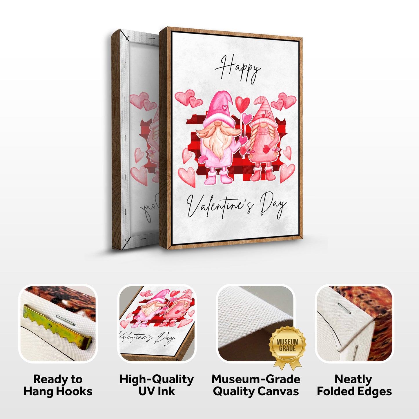 Valentine's Day Gnomes Canvas Wall Art
