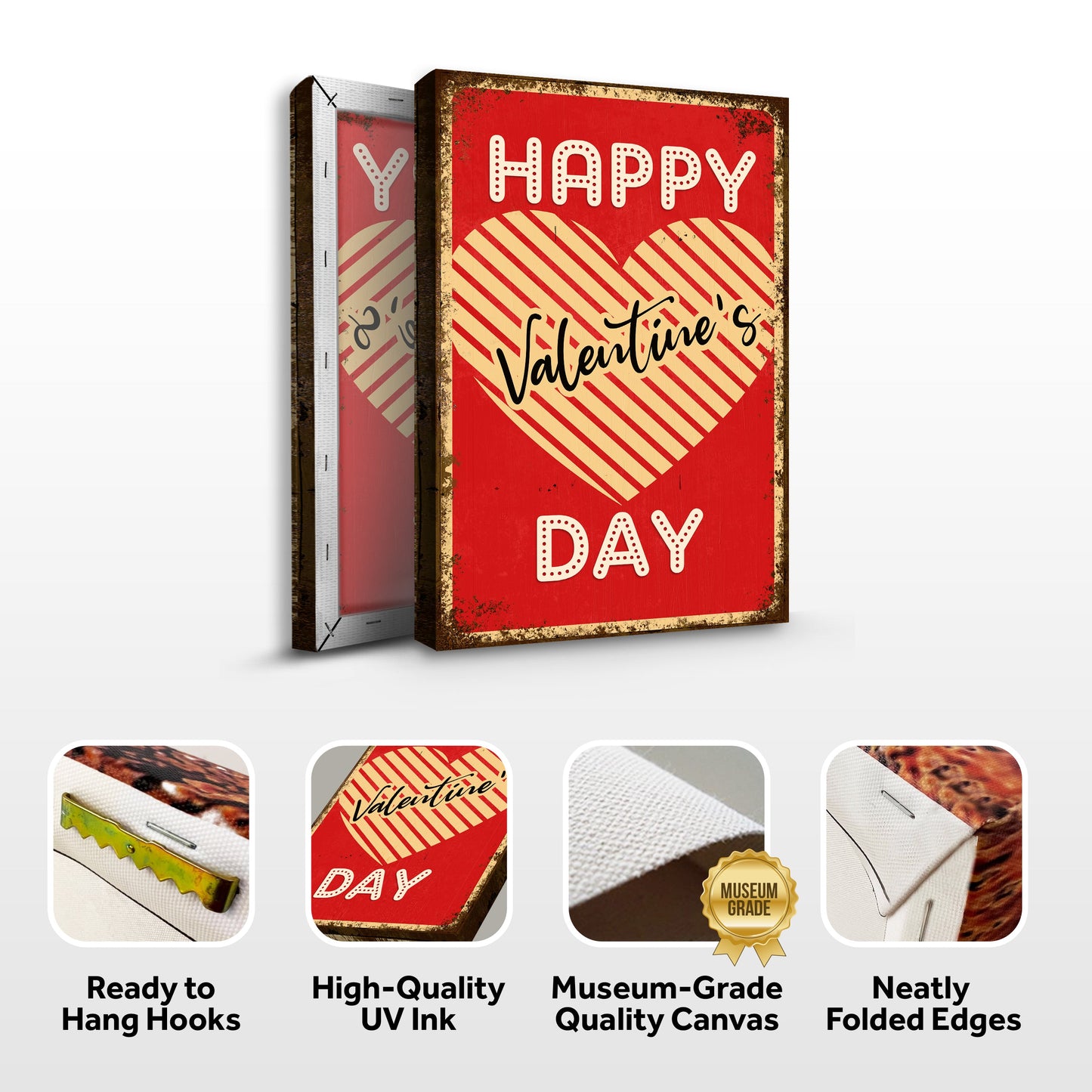 Valentine's Day Heart Canvas Wall Art