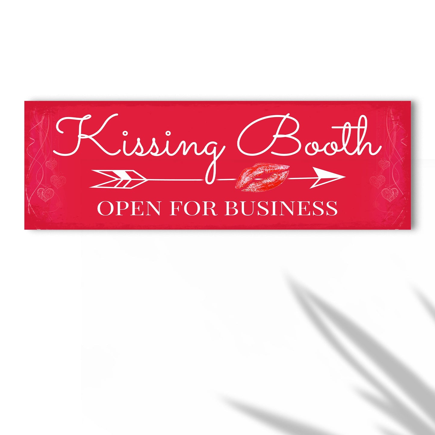 Kissing Booth Open For Business Canvas Sign