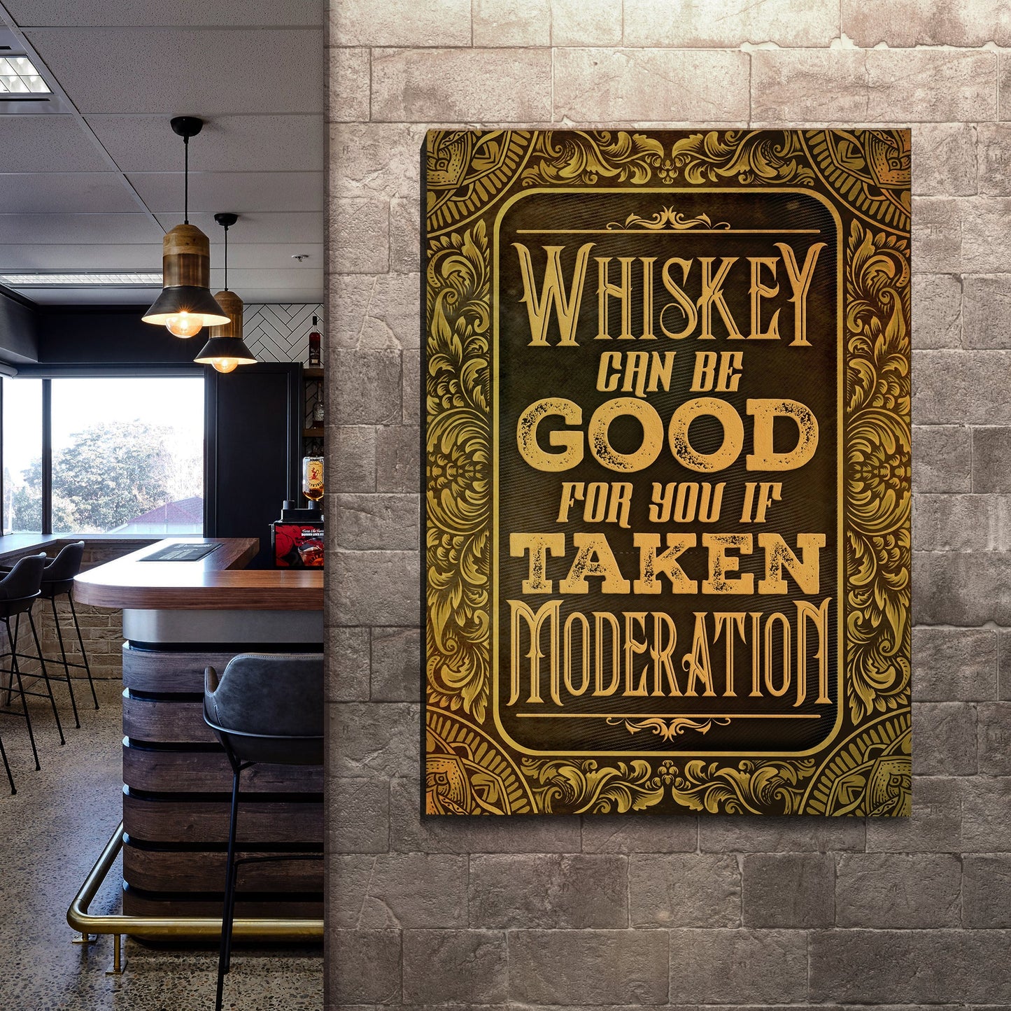 Whiskey Bar Vintage Canvas Wall Art