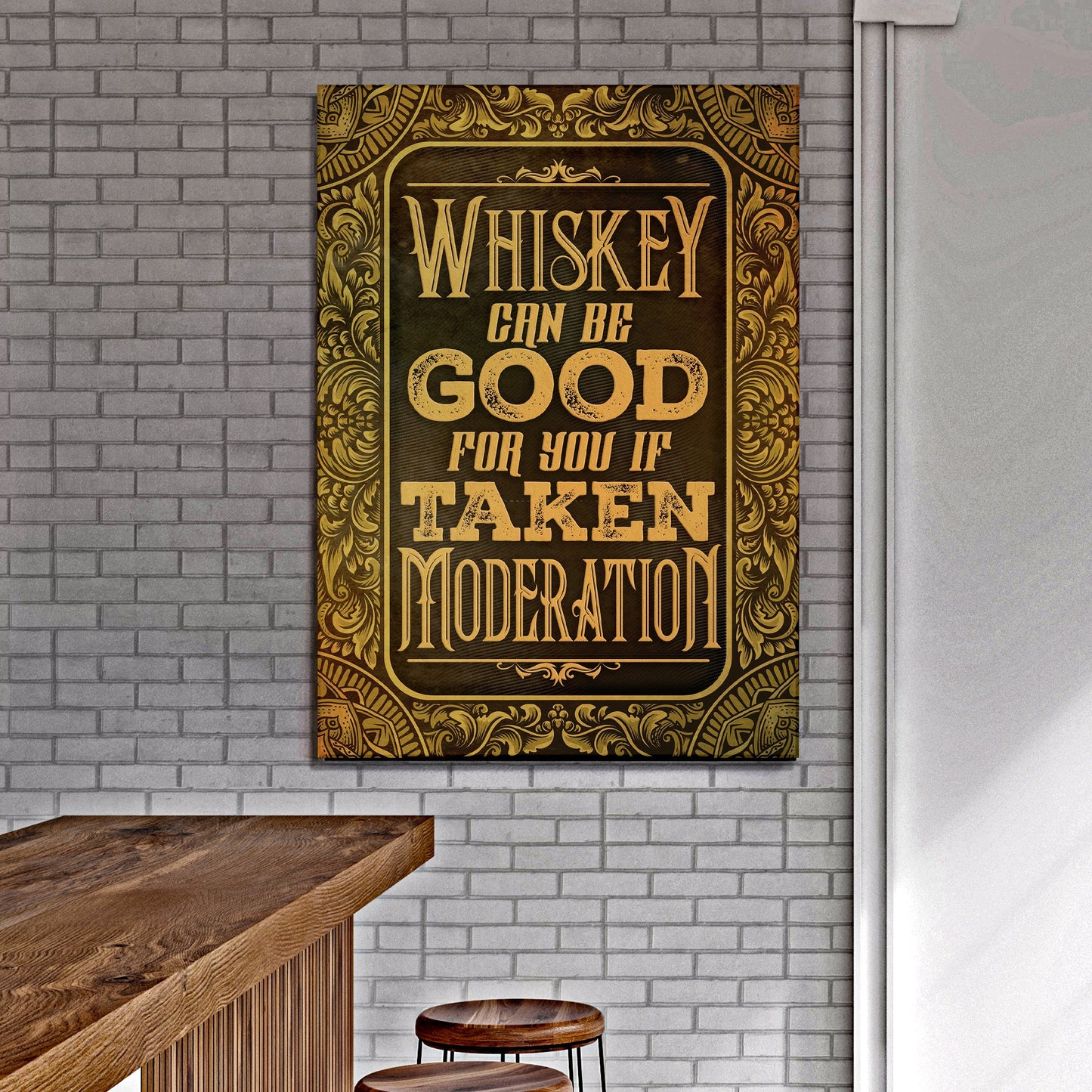 Whiskey Bar Vintage Canvas Wall Art