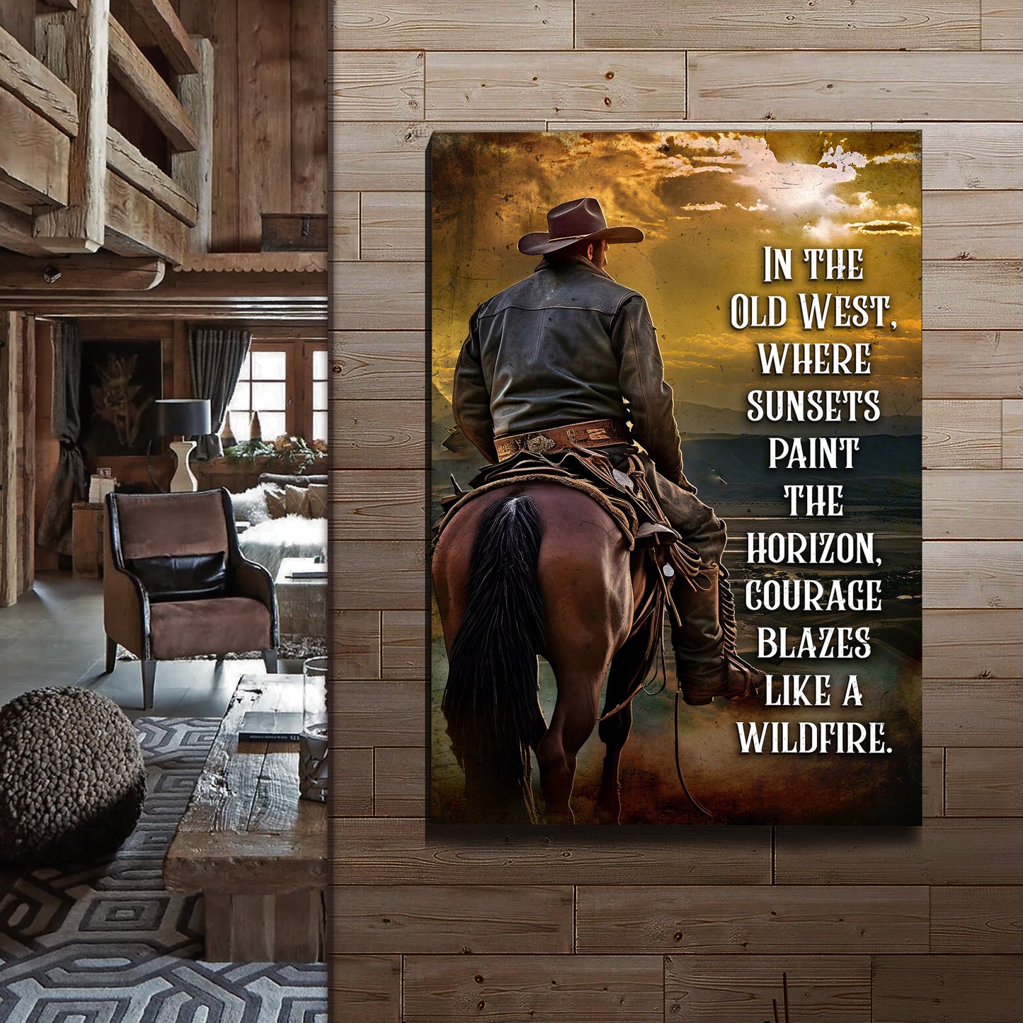 Old West Wildfire Canvas Wall Art Sign