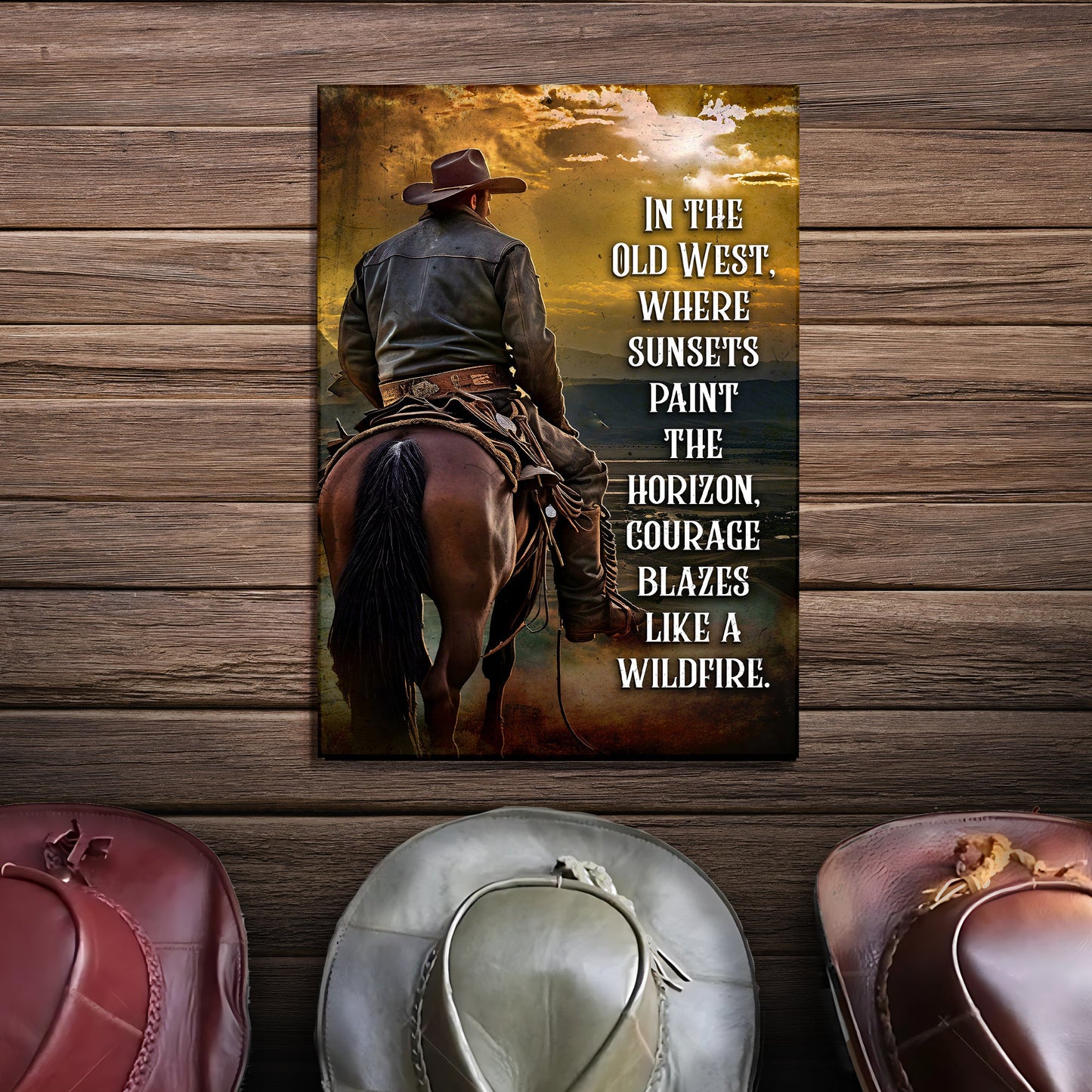 Old West Wildfire Canvas Wall Art Sign