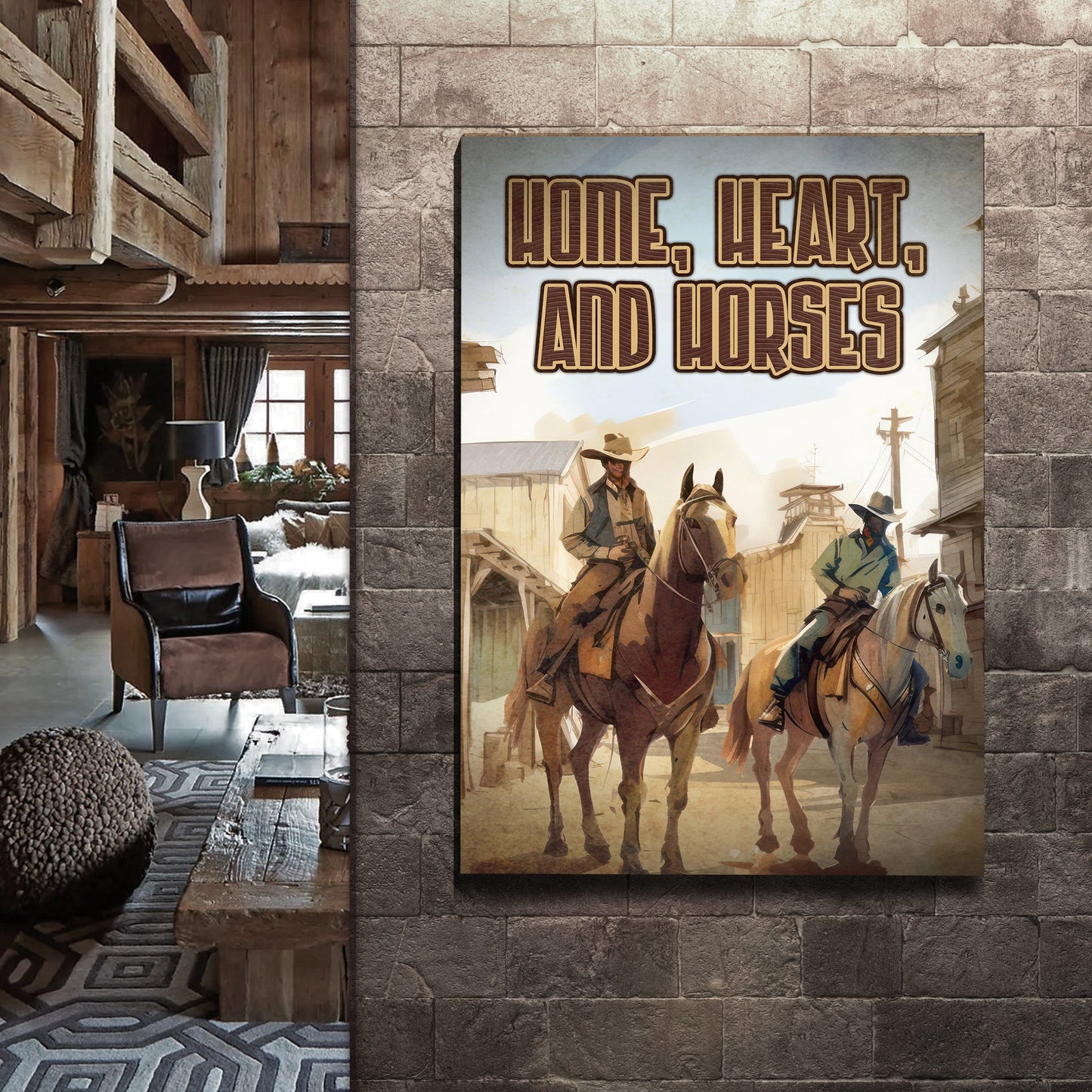 Home Hearts and Horses Western Canvas Wall Art