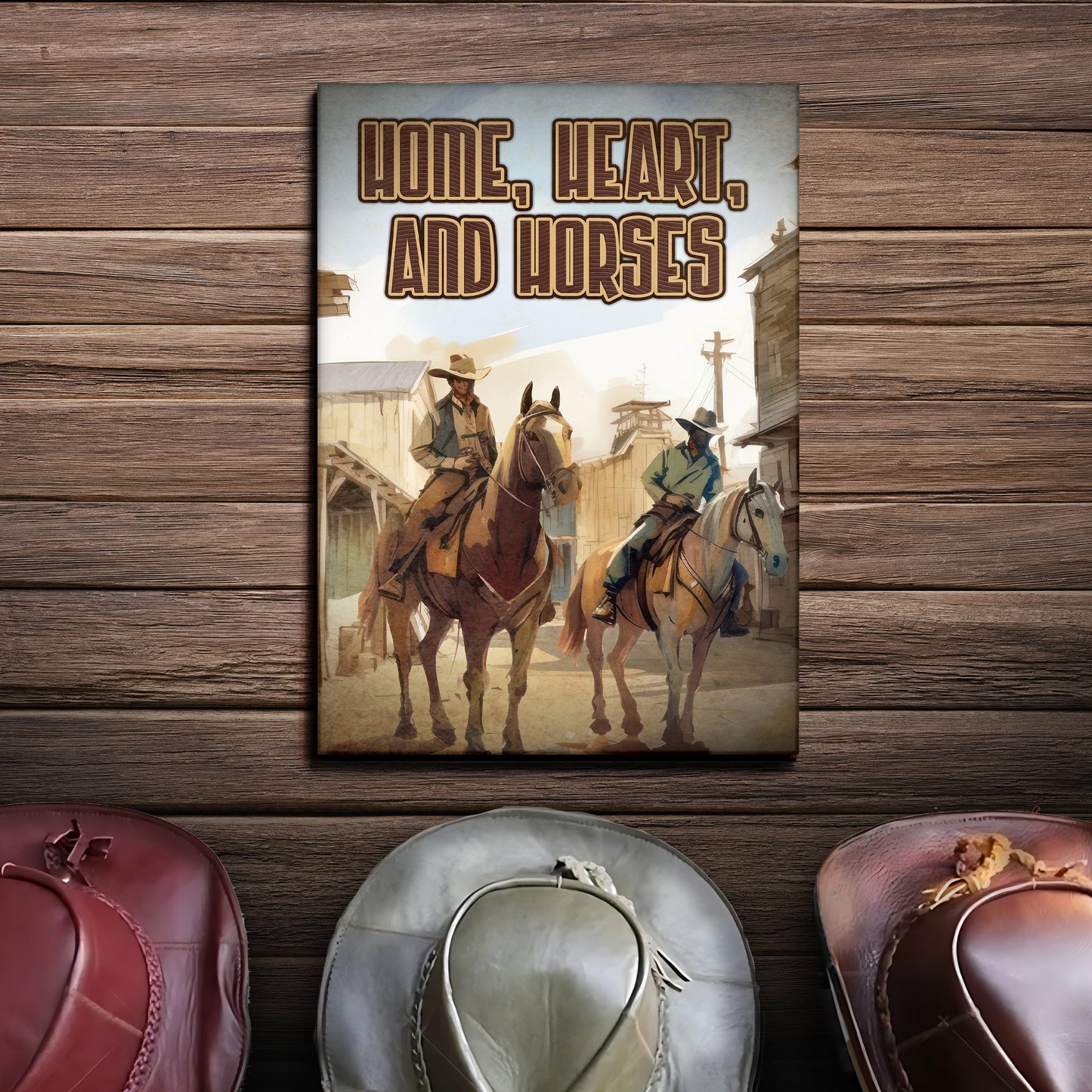 Home Hearts and Horses Western Canvas Wall Art