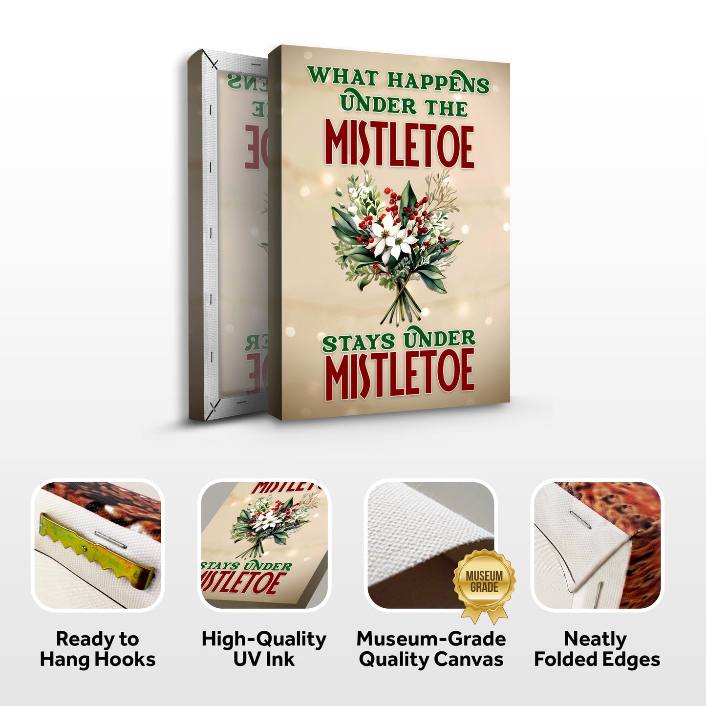 What Happens Under The Mistletoe Canvas Sign