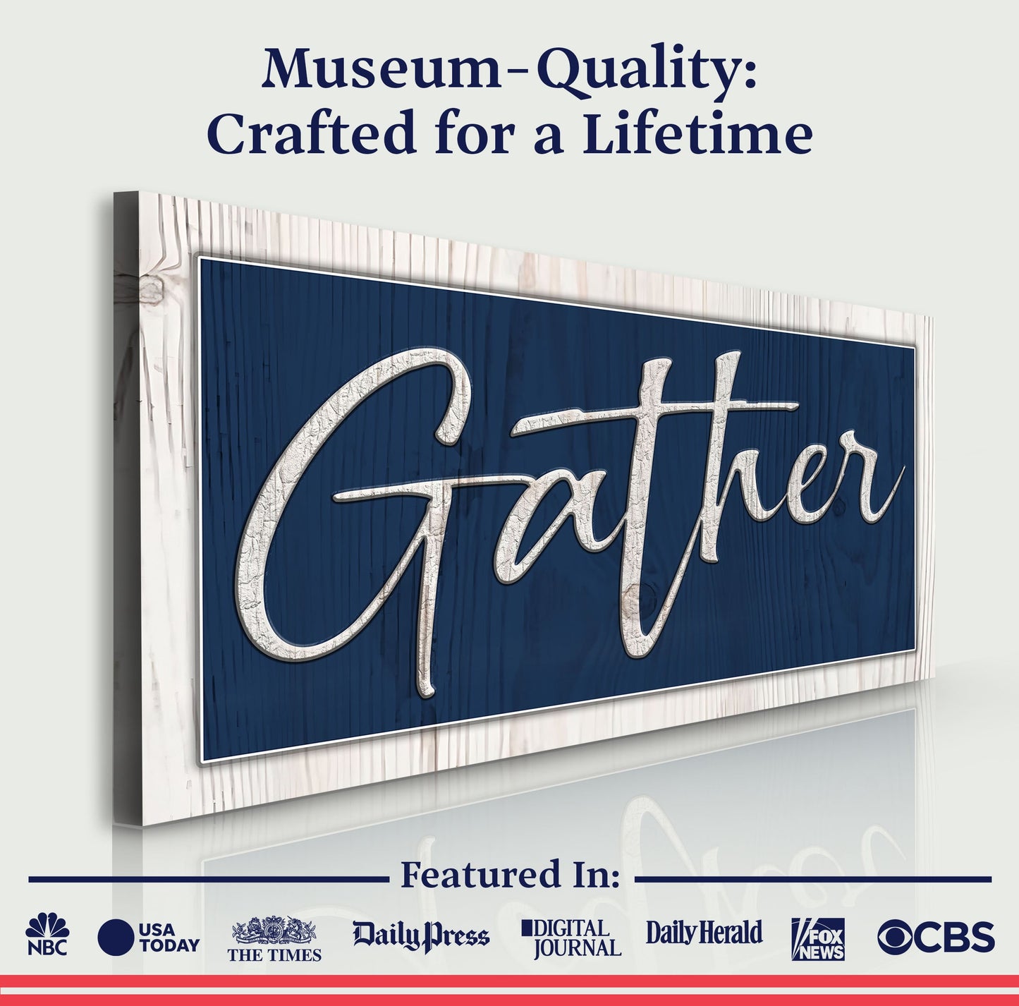Gather Sign Canvas Wall Art - Minimalist
