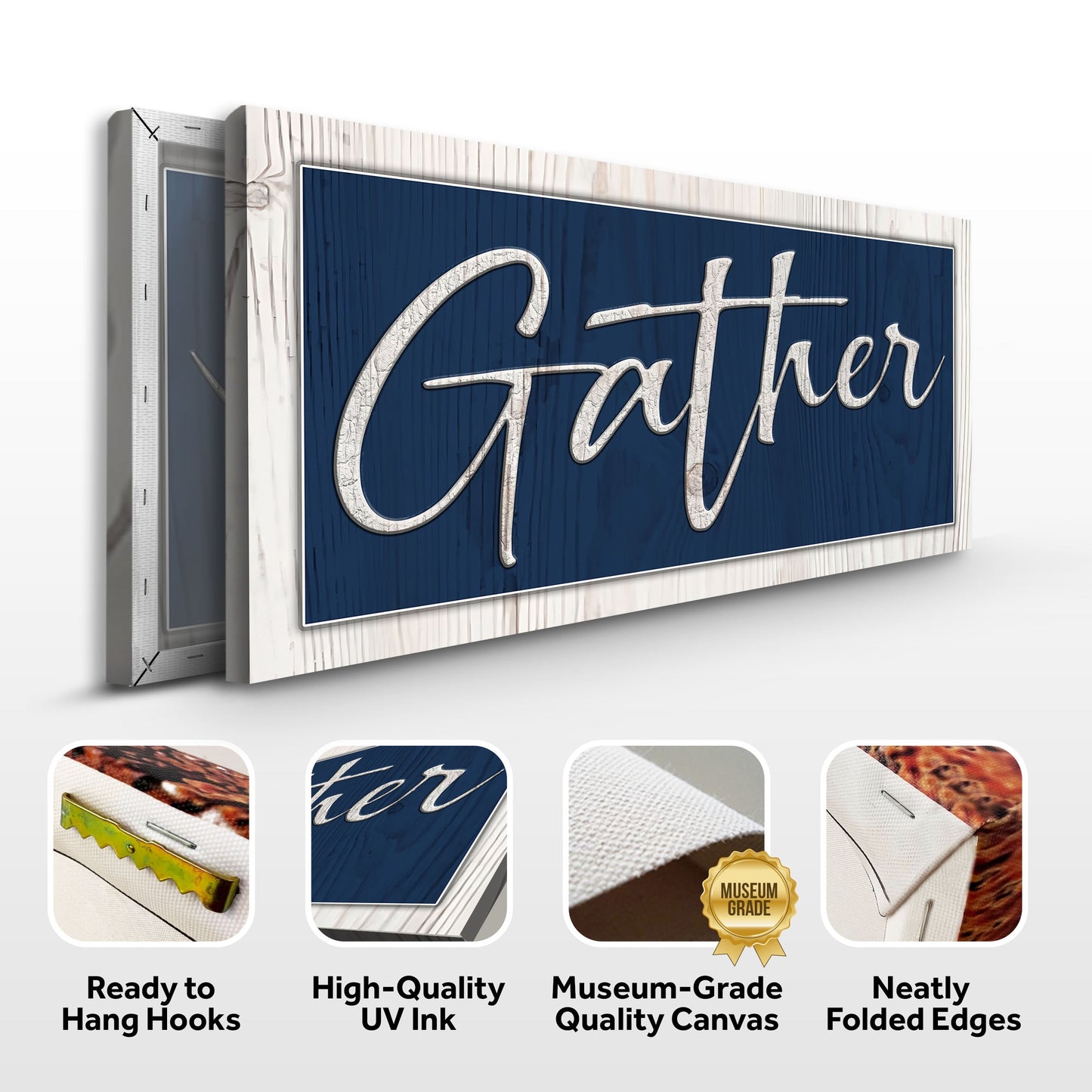 Gather Sign Canvas Wall Art - Minimalist