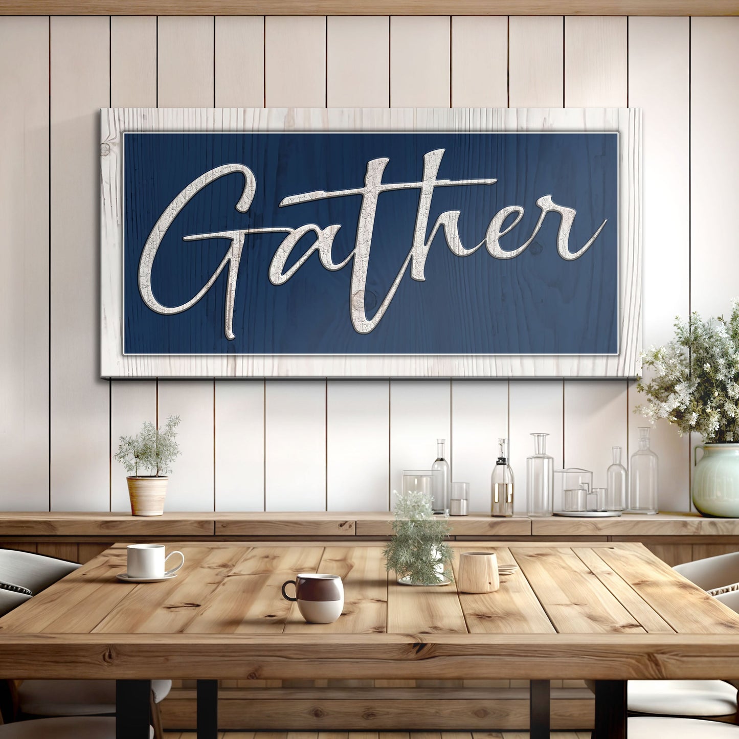 Gather Sign Canvas Wall Art - Minimalist