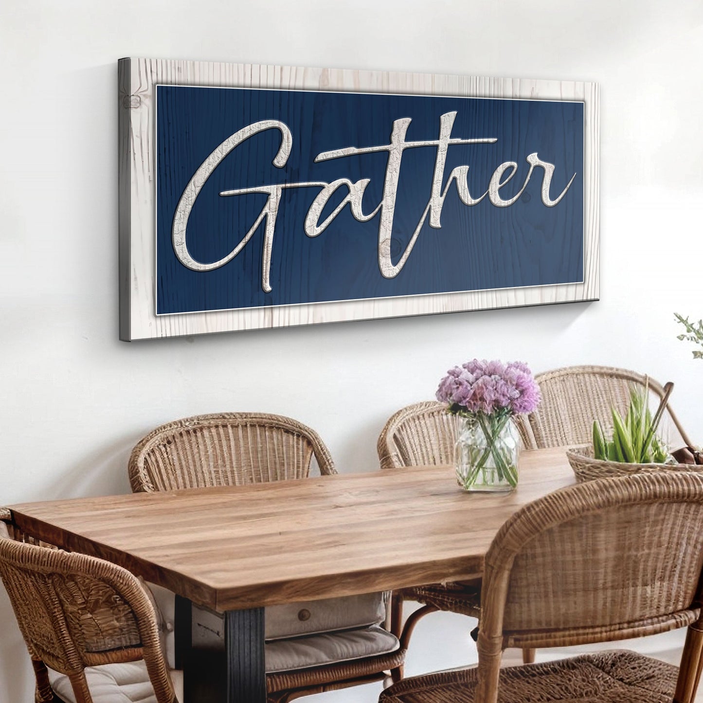 Gather Sign Canvas Wall Art - Minimalist