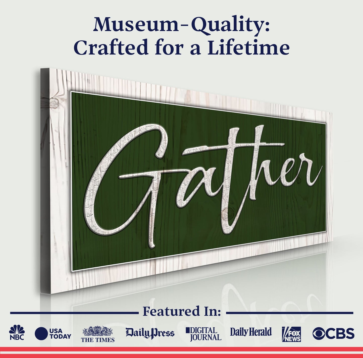Gather Canvas Wall Art Sign - Script Font