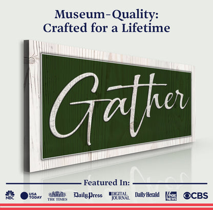 Gather Canvas Wall Art Sign - Script Font