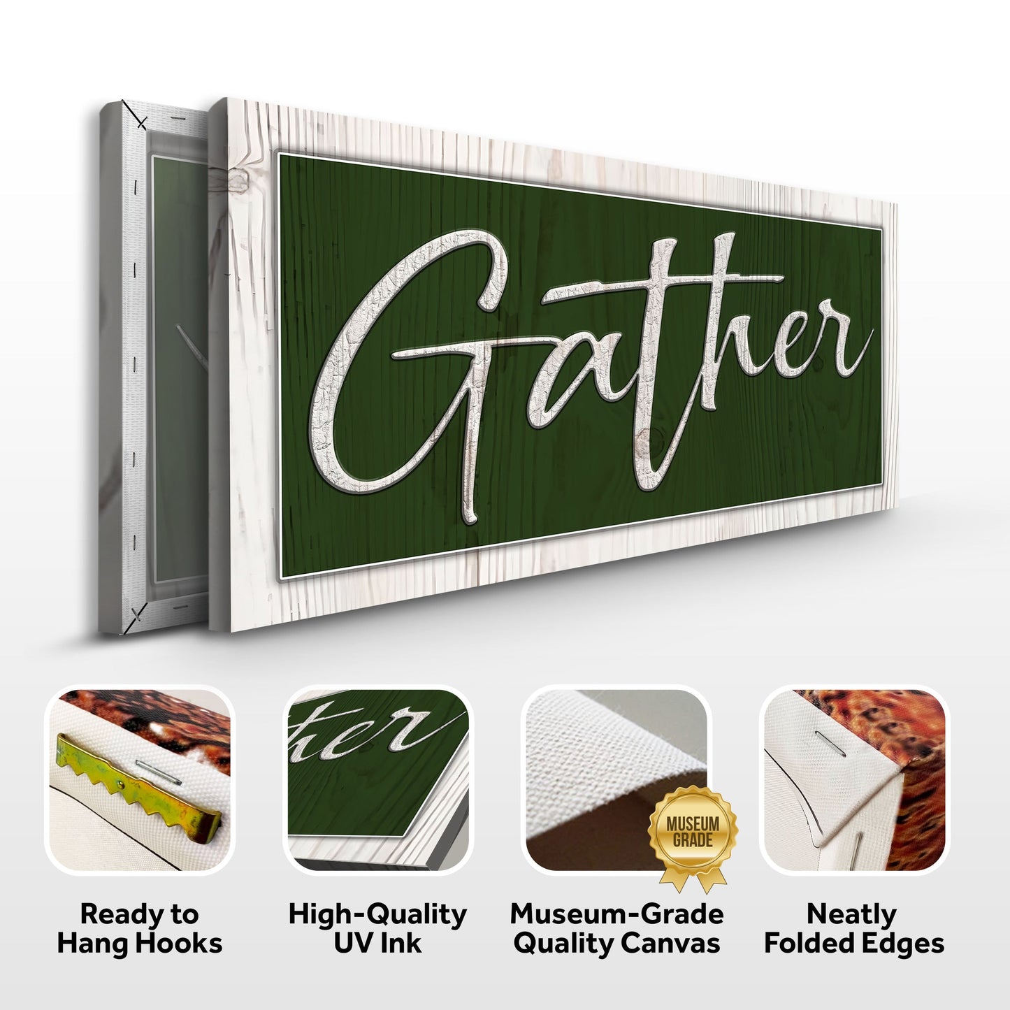 Gather Canvas Wall Art Sign - Script Font