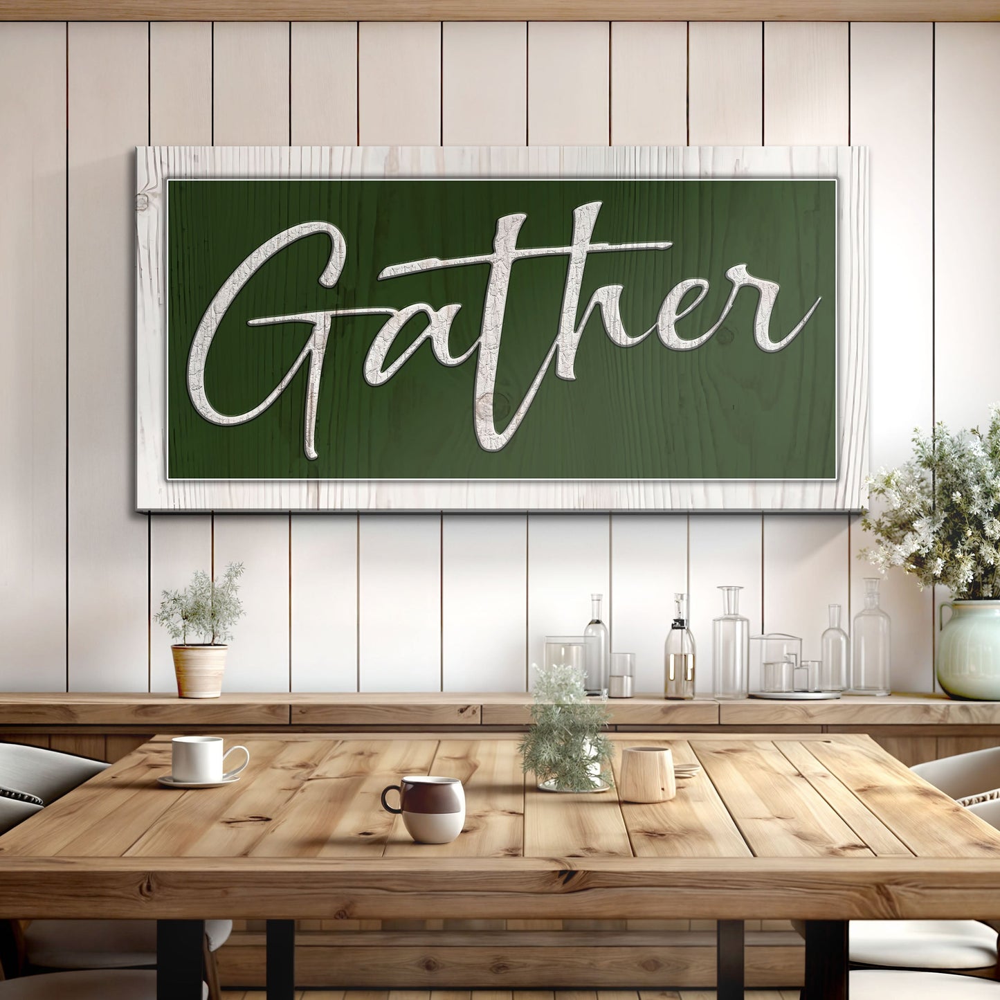 Gather Canvas Wall Art Sign - Script Font