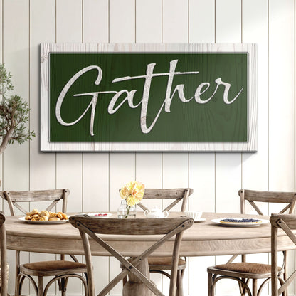 Gather Canvas Wall Art Sign - Script Font
