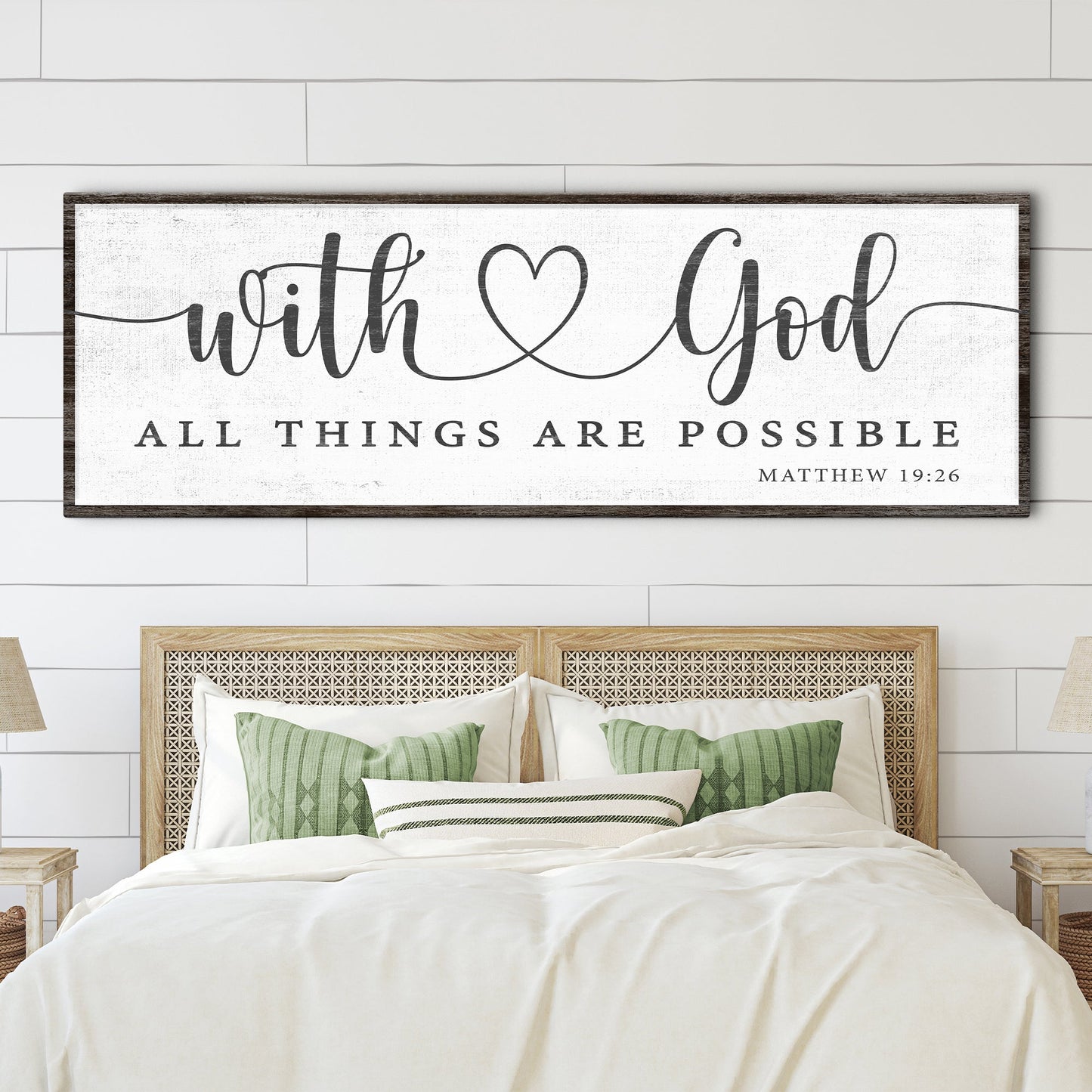 With God All Things Possible Faith Canvas Sign