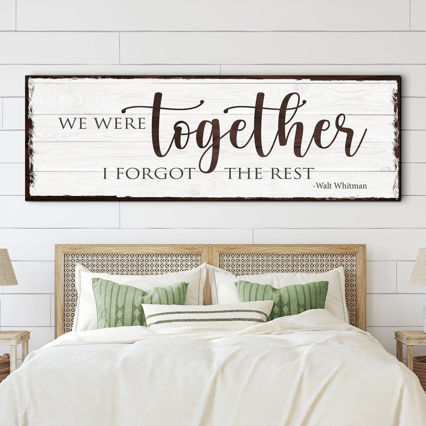 We Were Together I Forget The Rest romantic quote canvas sign in warm lettering