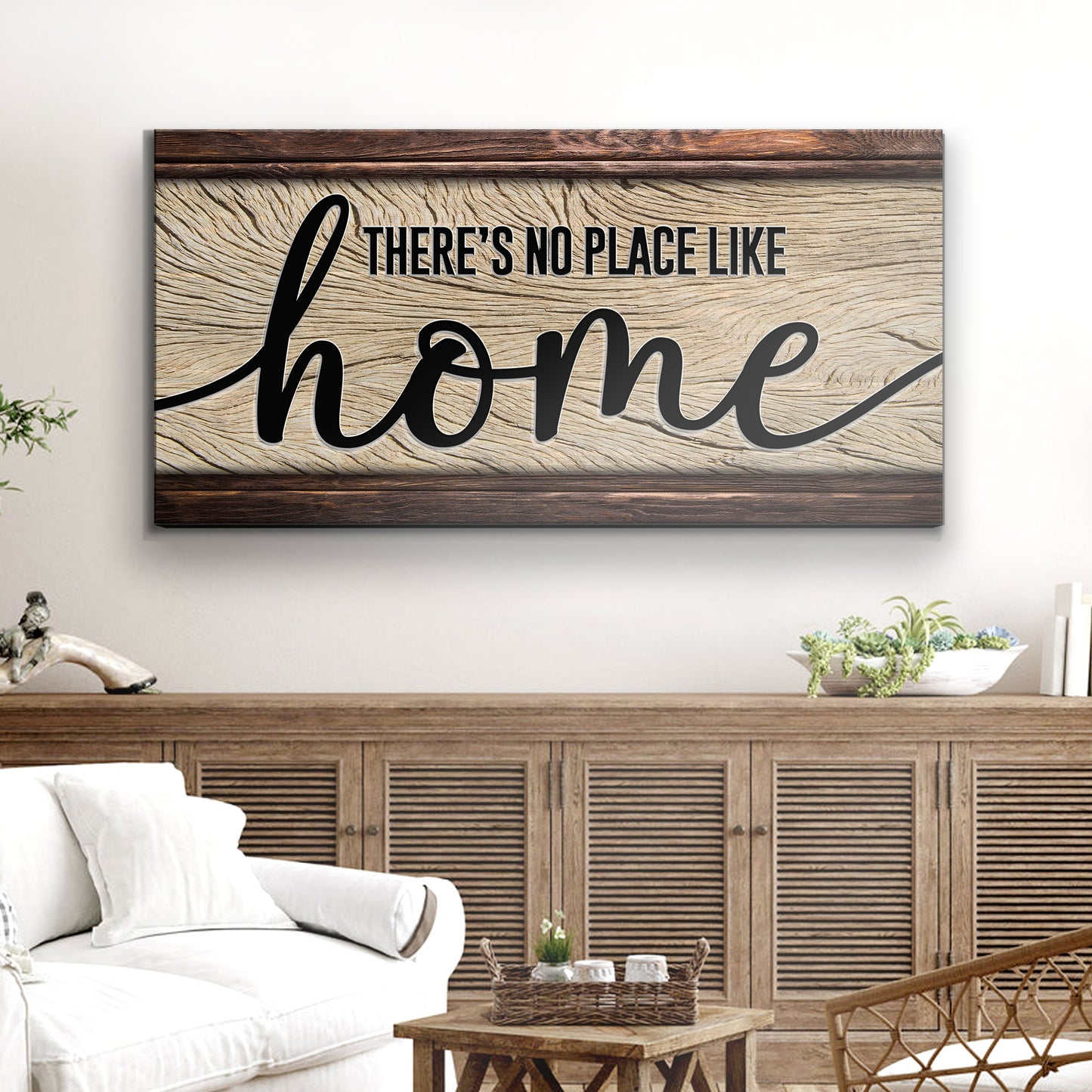 No Place Like Home canvas wall sign for entryways and farmhouse decor