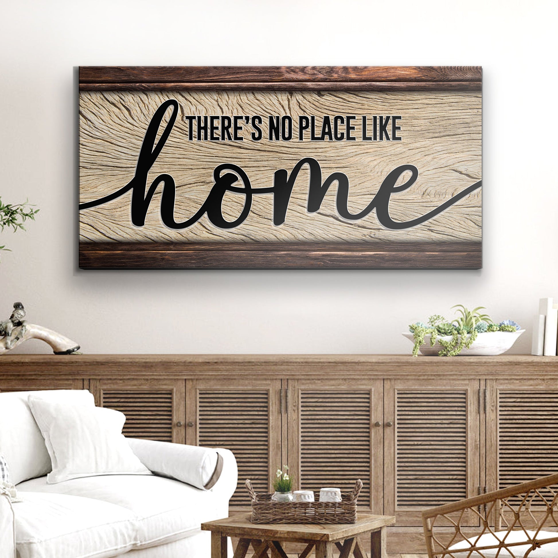 No Place Like Home canvas wall sign for entryways and farmhouse decor