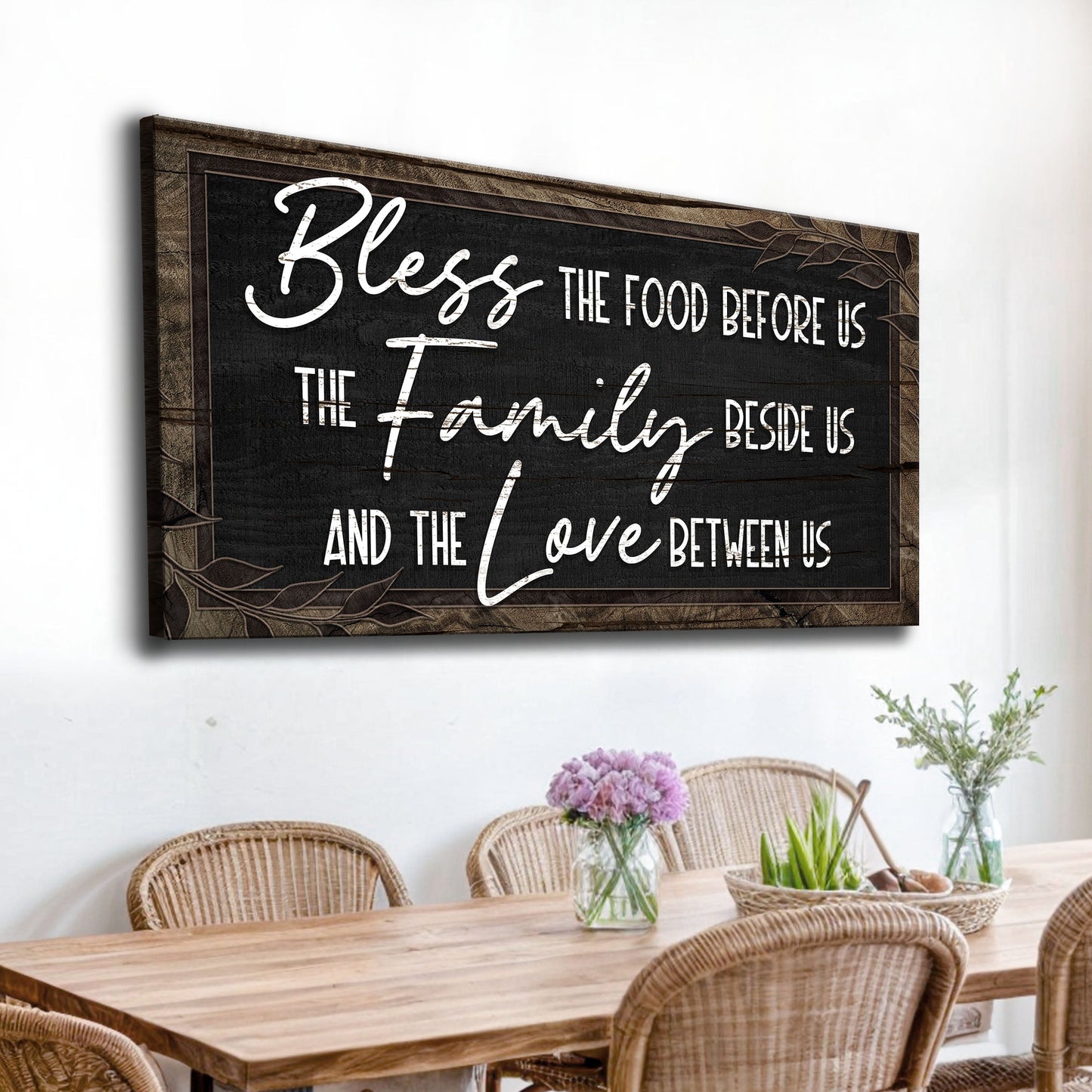 Bless the Food Before Us Canvas Wall Art