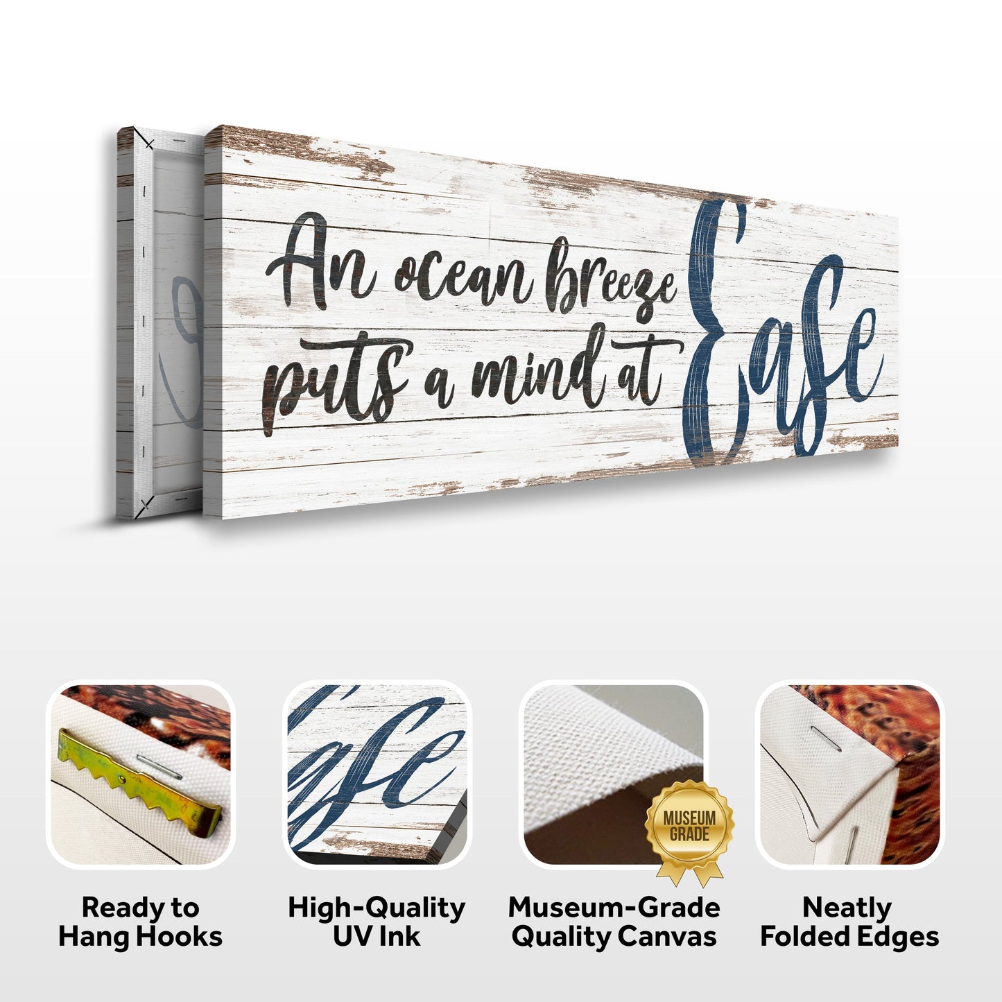 Coastal Beach House Sign Canvas Wall Art