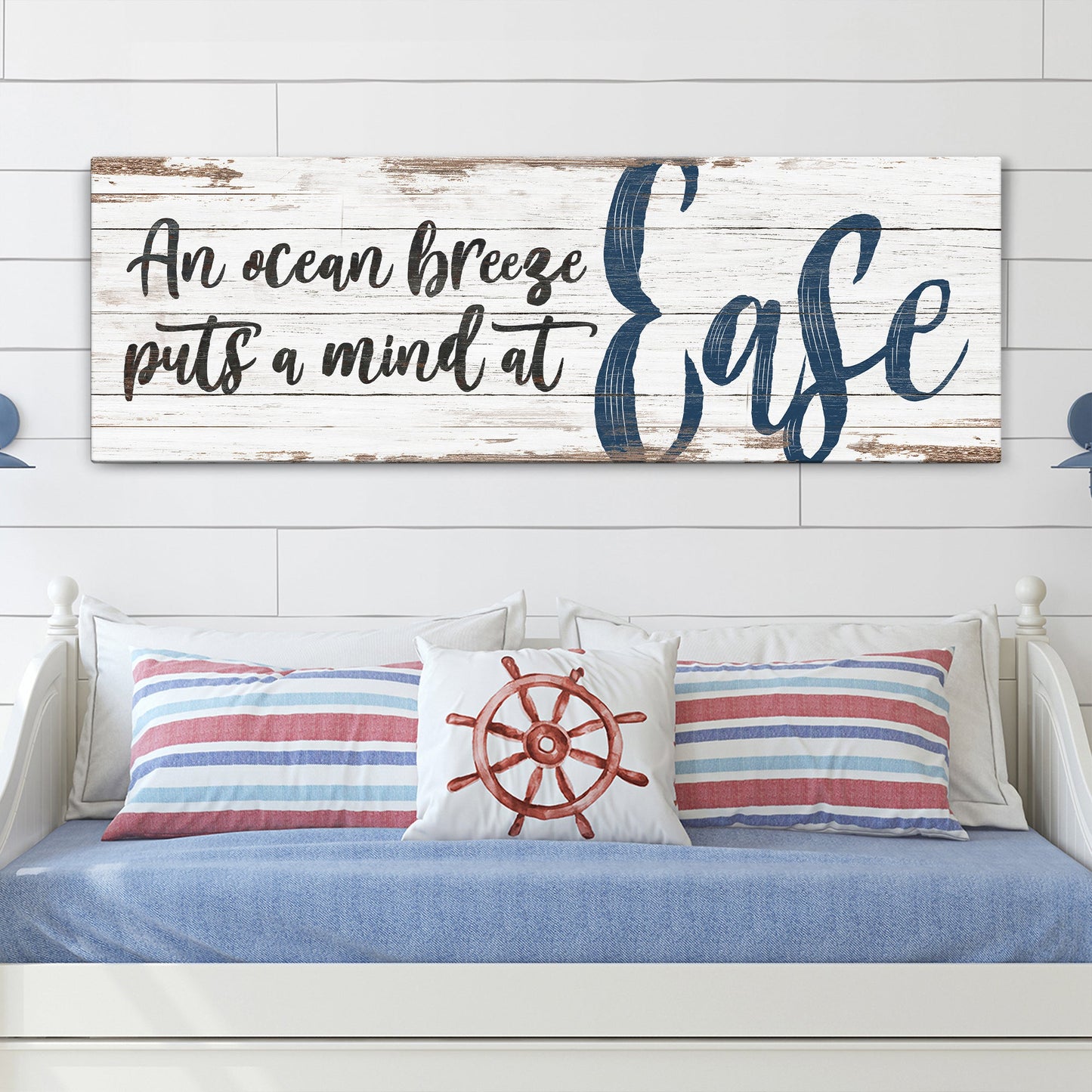 Coastal Beach House Sign Canvas Wall Art