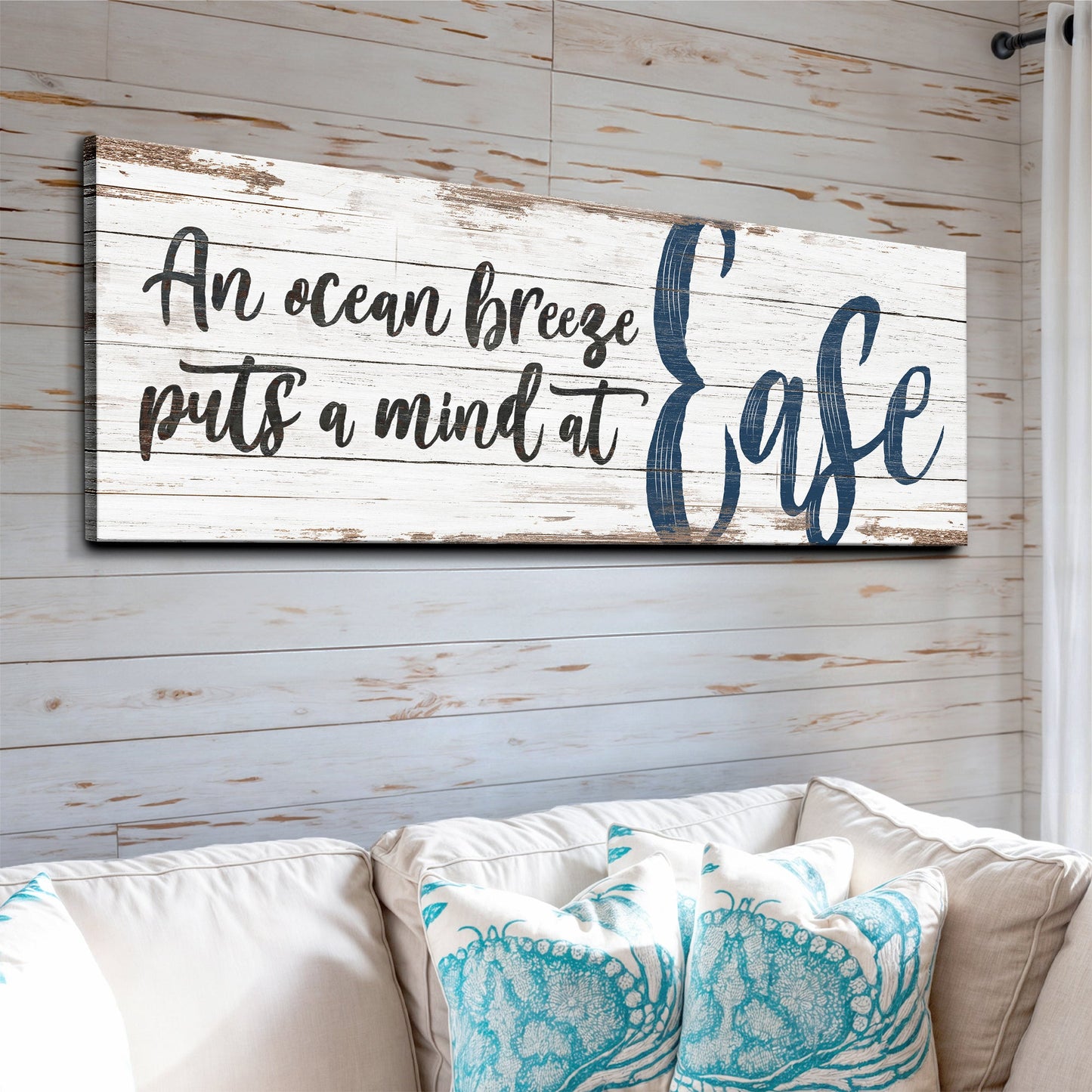 Coastal Beach House Sign Canvas Wall Art