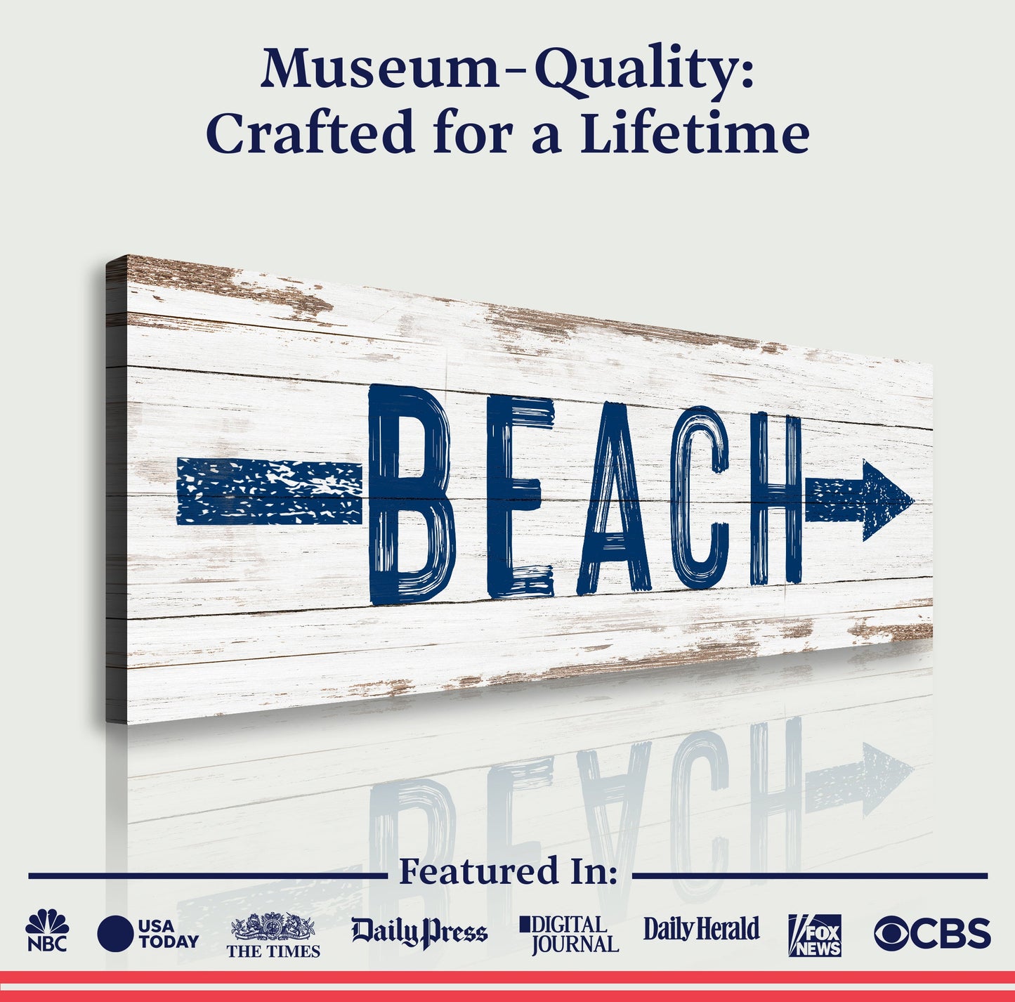 Shore Direction Beach Arrow Sign Canvas Wall Art